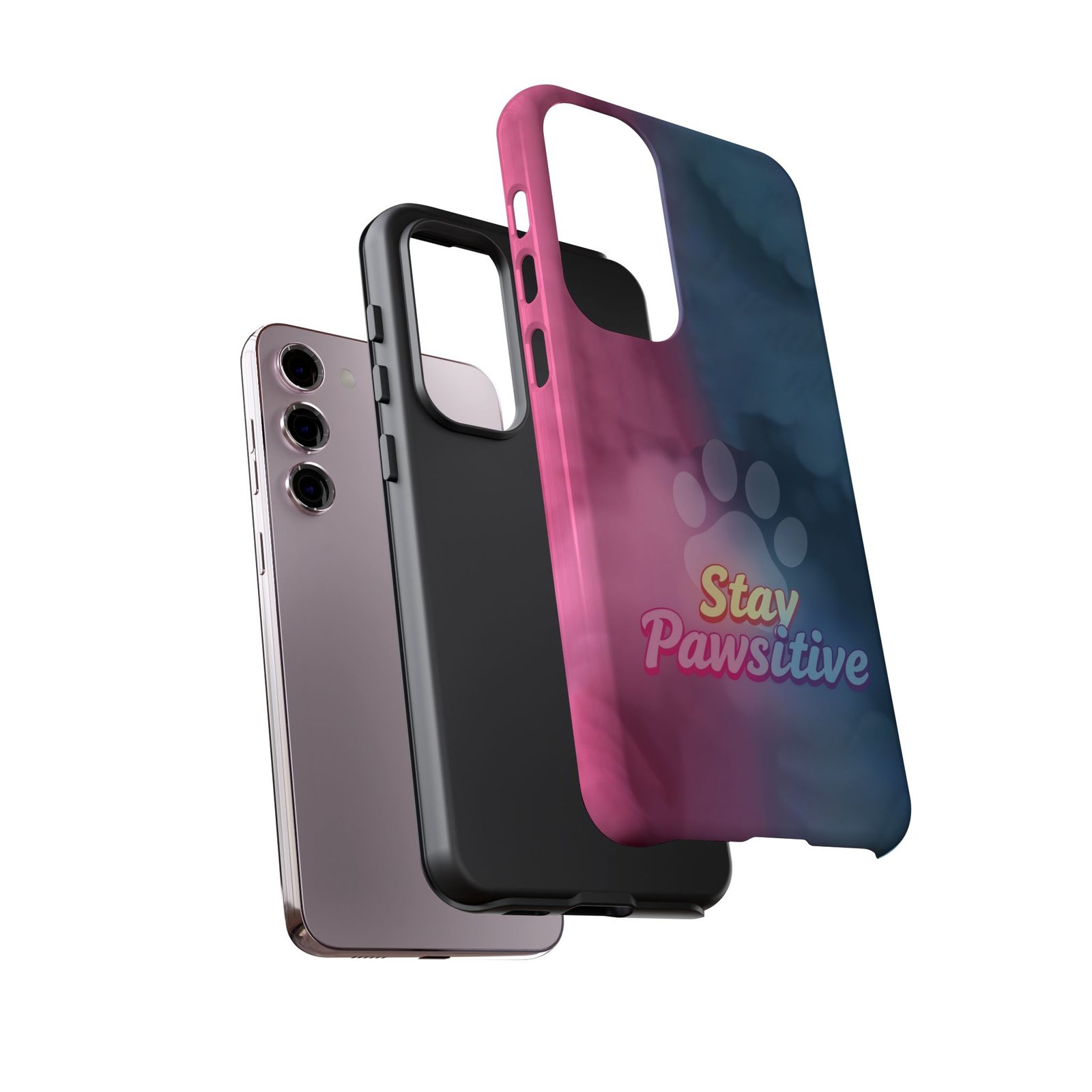 Stay Pawsitive Neon Paw Phone Case | Colorful Dog Lover Gift | Glossy Tough iPhone, Samsung & Pixel Cover - Image 66