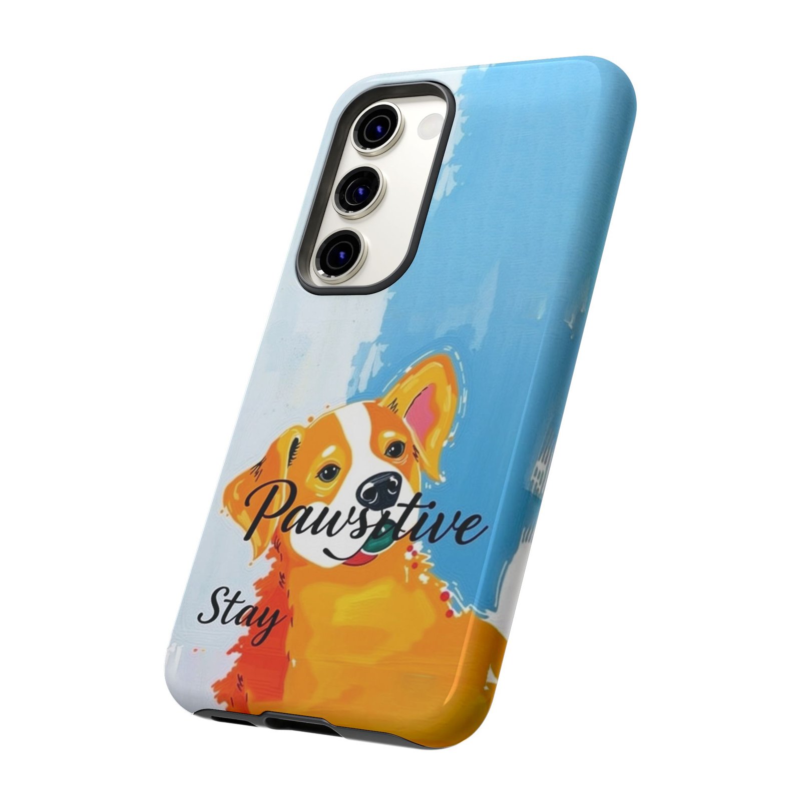 Stay Pawsitive Corgi Phone Case | Funny Dog Mom Gift, Cute Pet Lover iPhone & Samsung Cover | CleoCloudy™ Glossy Protective Case - Image 61