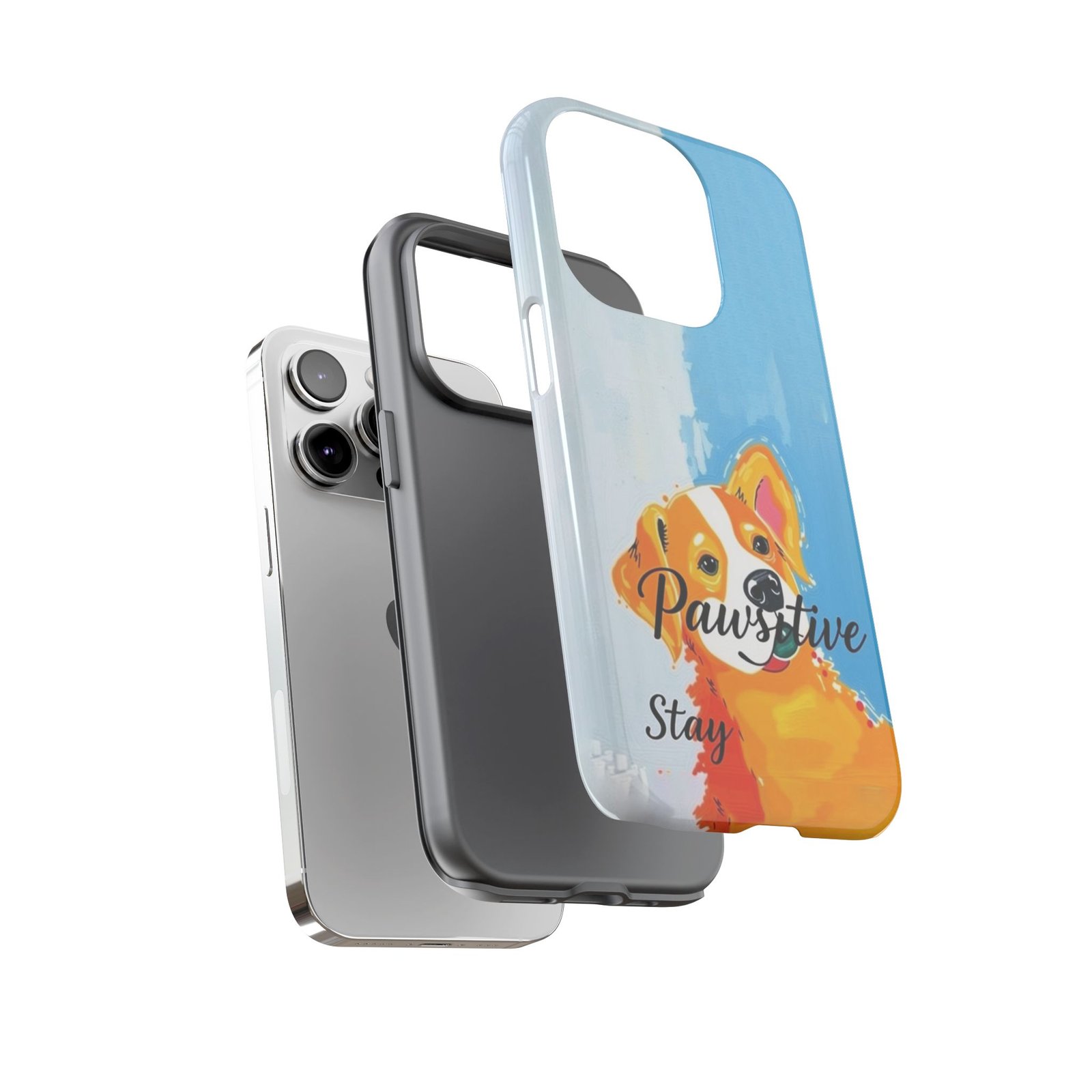 Stay Pawsitive Corgi Phone Case | Funny Dog Mom Gift, Cute Pet Lover iPhone & Samsung Cover | CleoCloudy™ Glossy Protective Case - Image 50