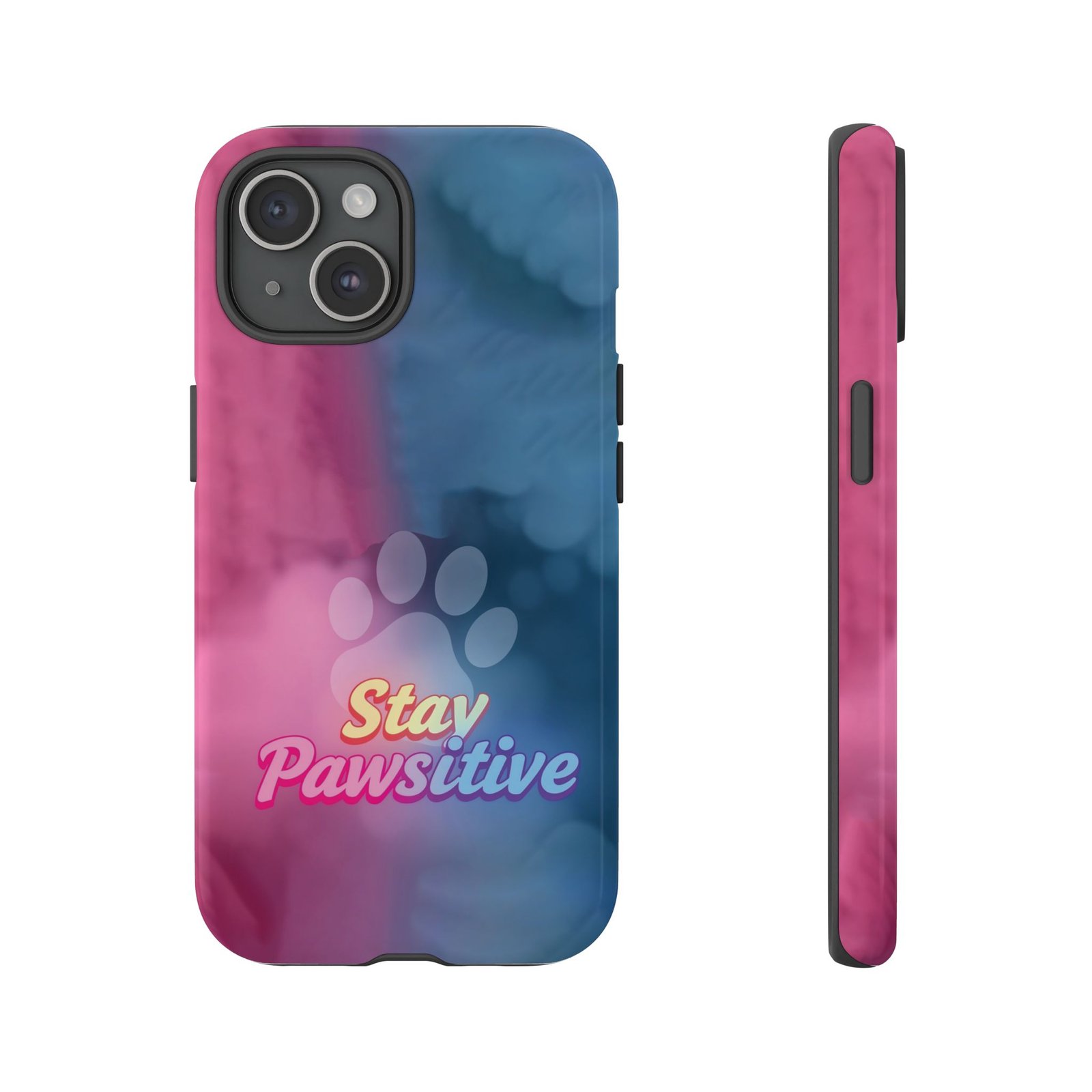 Stay Pawsitive Neon Paw Phone Case | Colorful Dog Lover Gift | Glossy Tough iPhone, Samsung & Pixel Cover - Image 80