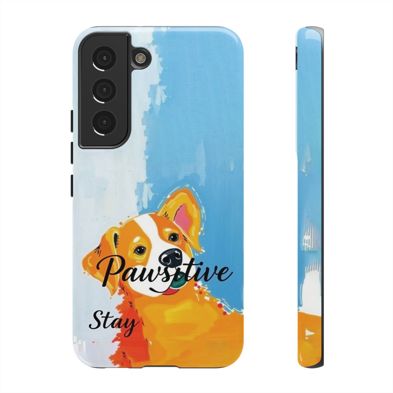 Stay Pawsitive Corgi Phone Case | Funny Dog Mom Gift, Cute Pet Lover iPhone & Samsung Cover | CleoCloudy™ Glossy Protective Case - Image 38