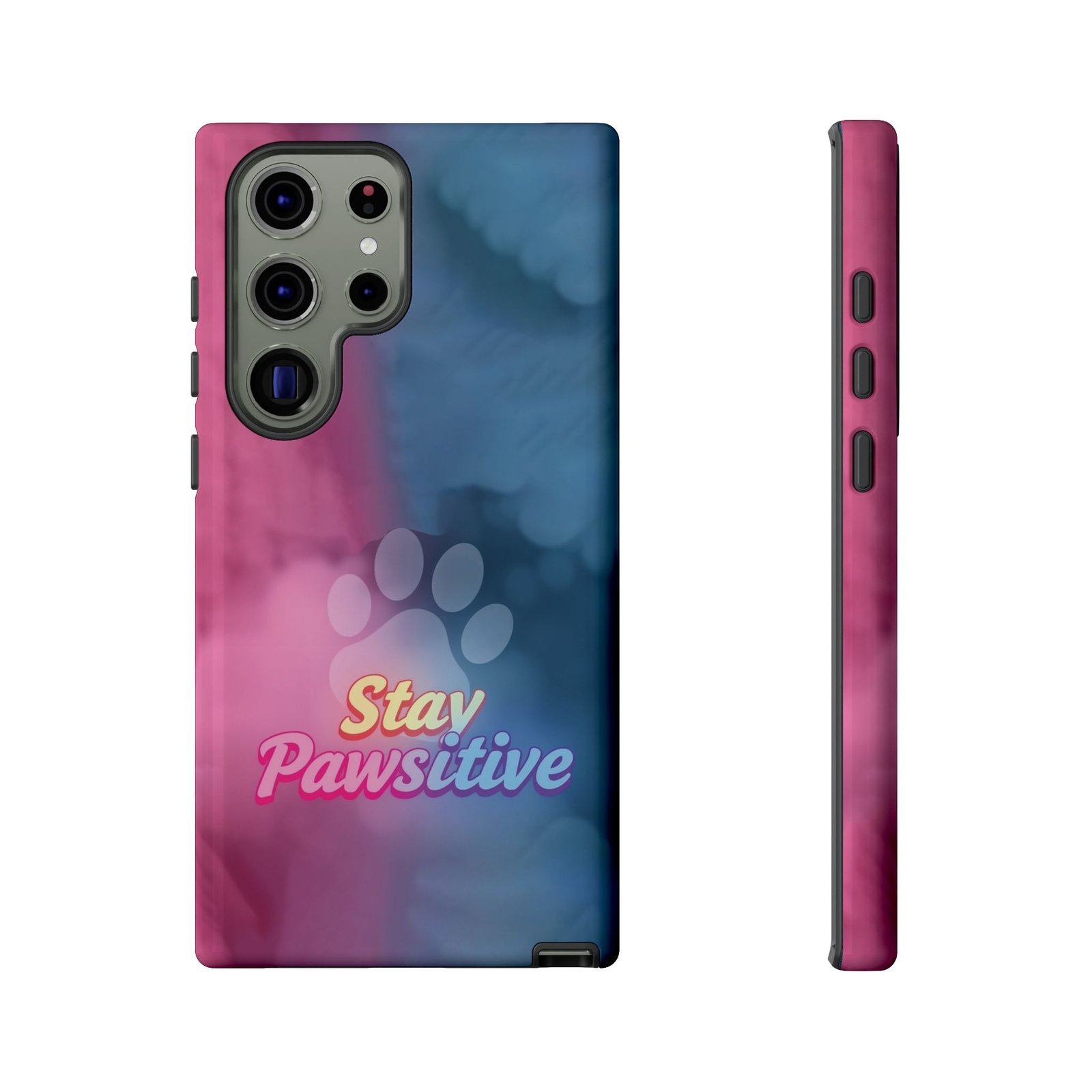 Stay Pawsitive Neon Paw Phone Case | Colorful Dog Lover Gift | Glossy Tough iPhone, Samsung & Pixel Cover - Image 68