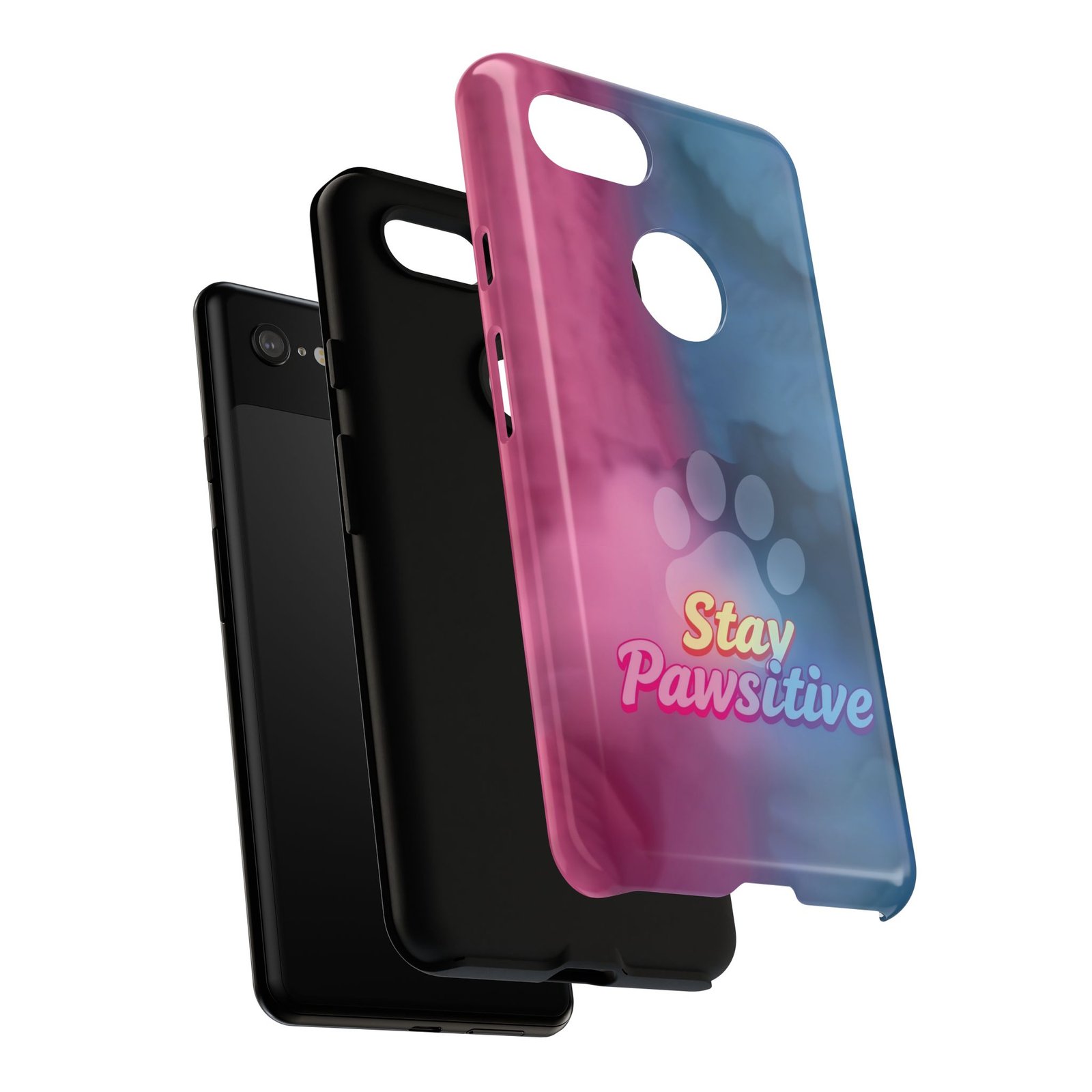 Stay Pawsitive Neon Paw Phone Case | Colorful Dog Lover Gift | Glossy Tough iPhone, Samsung & Pixel Cover - Image 145
