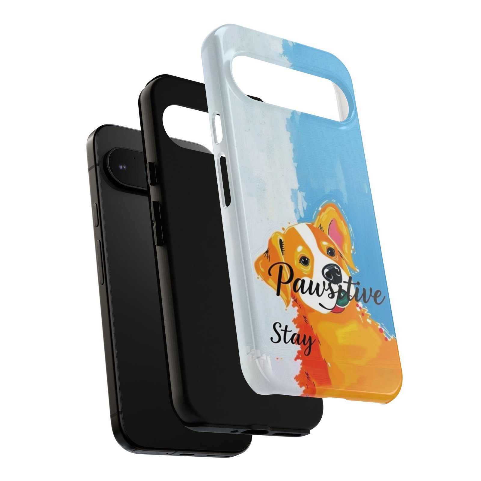 Stay Pawsitive Corgi Phone Case | Funny Dog Mom Gift, Cute Pet Lover iPhone & Samsung Cover | CleoCloudy™ Glossy Protective Case - Image 136