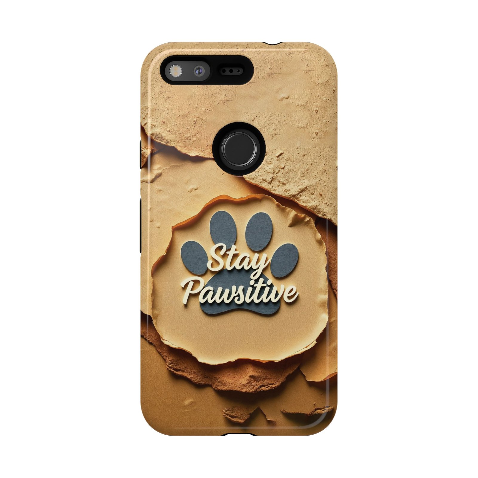 Stay Pawsitive Sand Paw Phone Case | Warm Earth-Tone Dog Lover Gift | Glossy Tough iPhone, Samsung & Pixel Cover - Image 153