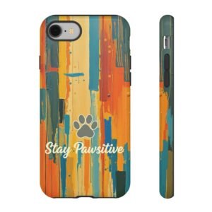 Stay Pawsitive Abstract Paw Phone Case | Dog Lover Gift | Glossy Tough iPhone, Samsung & Pixel Cover
