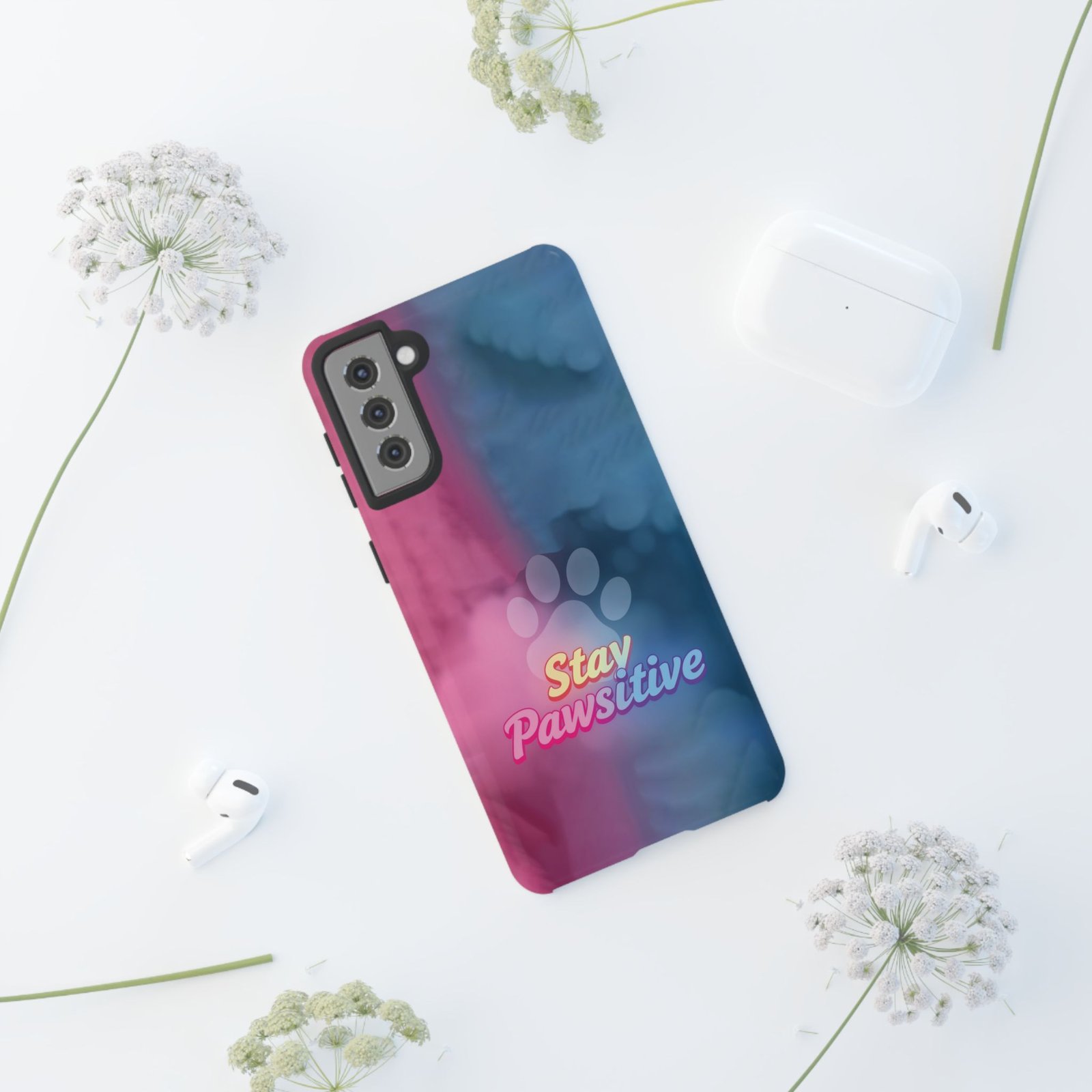 Stay Pawsitive Neon Paw Phone Case | Colorful Dog Lover Gift | Glossy Tough iPhone, Samsung & Pixel Cover - Image 29