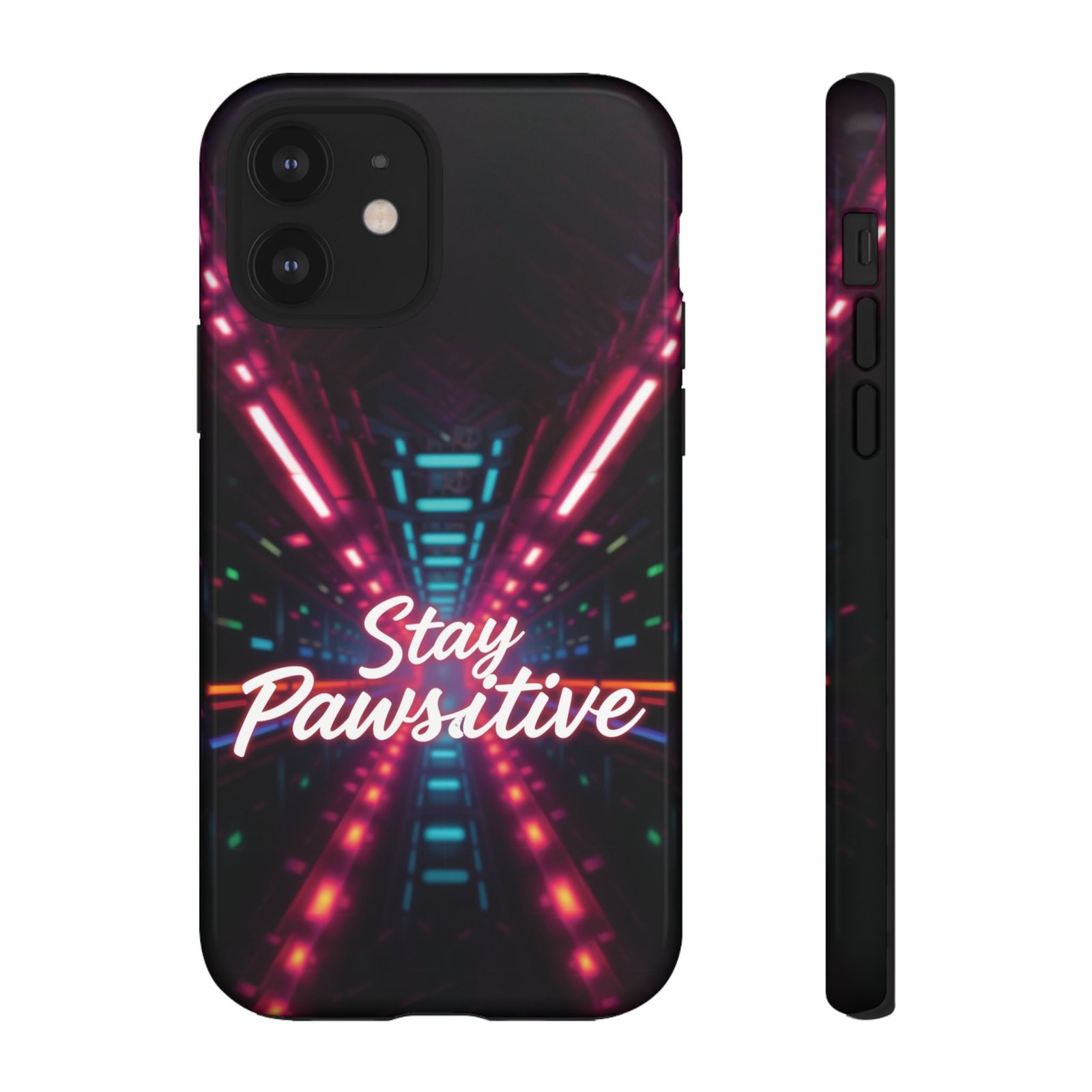 Stay Pawsitive Cyber Tunnel Phone Case | Futuristic Dog Lover Gift | Glossy Tough iPhone, Samsung & Pixel Cover - Image 16