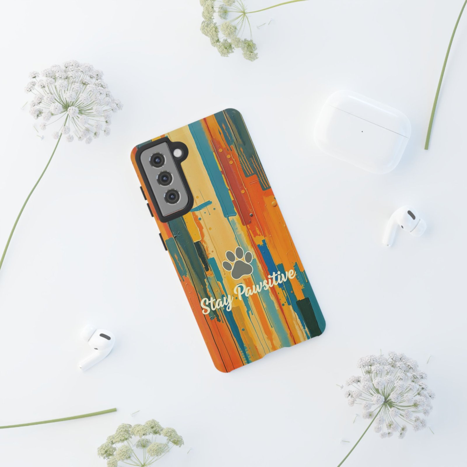 Stay Pawsitive Abstract Paw Phone Case | Dog Lover Gift | Glossy Tough iPhone, Samsung & Pixel Cover - Image 27