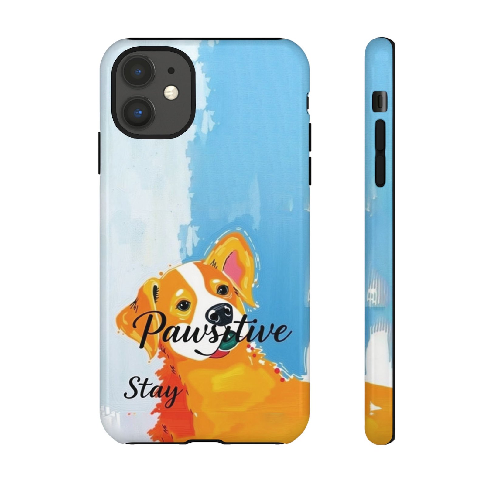 Stay Pawsitive Corgi Phone Case | Funny Dog Mom Gift, Cute Pet Lover iPhone & Samsung Cover | CleoCloudy™ Glossy Protective Case - Image 9
