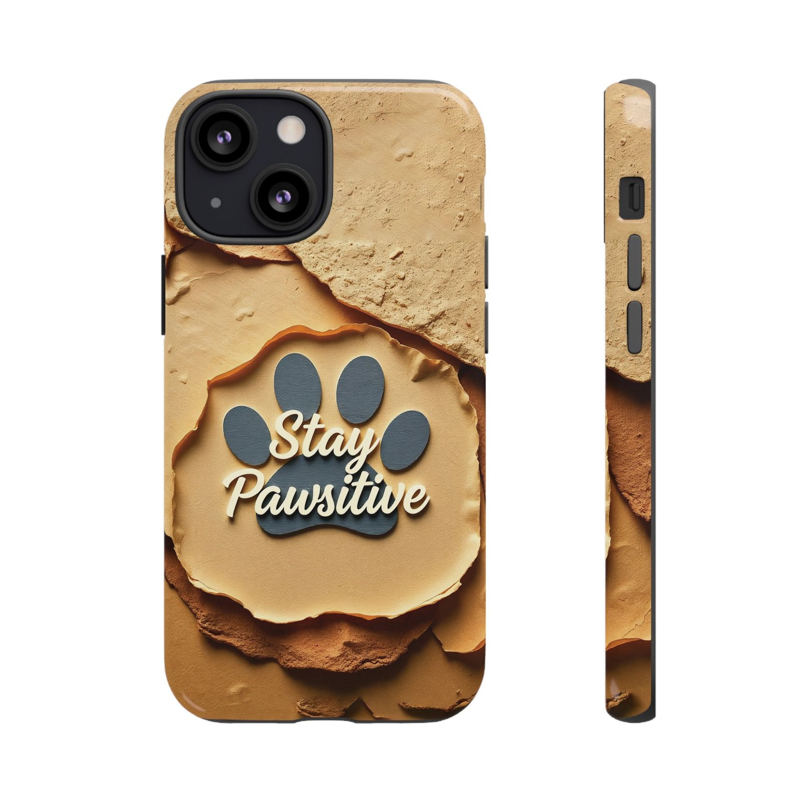 Stay Pawsitive Sand Paw Phone Case | Warm Earth-Tone Dog Lover Gift | Glossy Tough iPhone, Samsung & Pixel Cover - Image 21