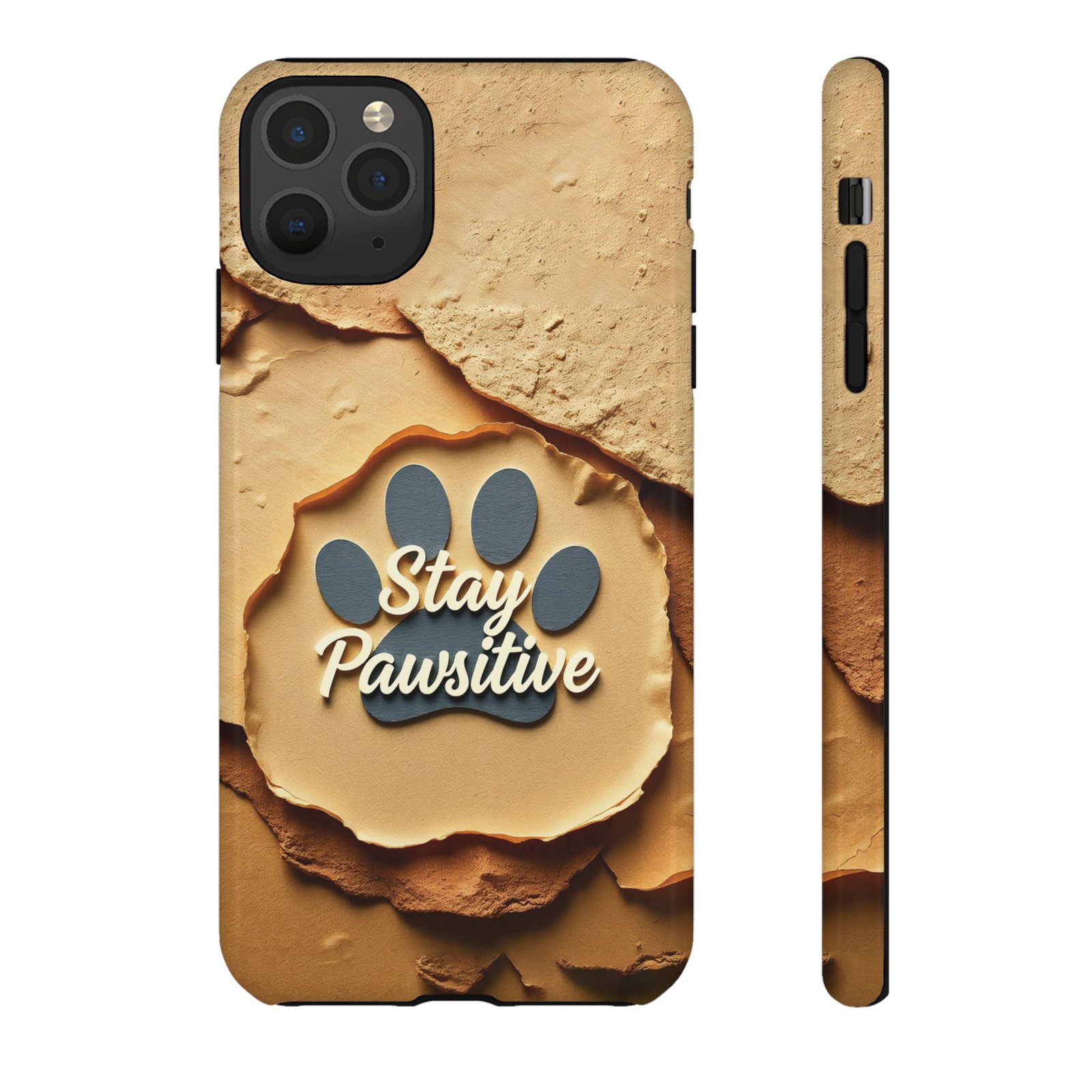 Stay Pawsitive Sand Paw Phone Case | Warm Earth-Tone Dog Lover Gift | Glossy Tough iPhone, Samsung & Pixel Cover - Image 11