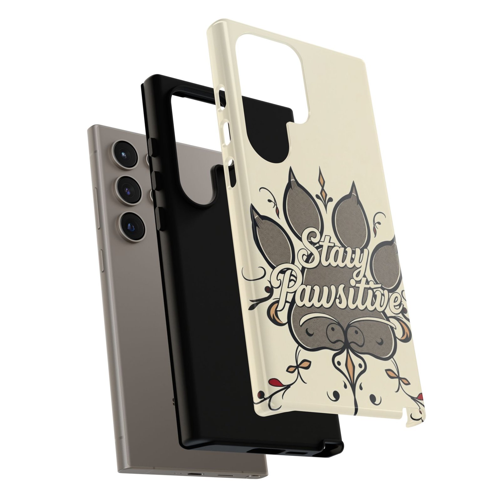 Stay Pawsitive Floral Paw Phone Case | Dog Lover Gift | Glossy Tough iPhone, Samsung & Pixel Cover - Image 103