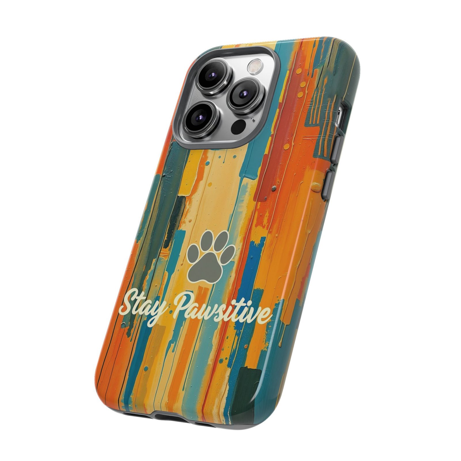 Stay Pawsitive Abstract Paw Phone Case | Dog Lover Gift | Glossy Tough iPhone, Samsung & Pixel Cover - Image 49