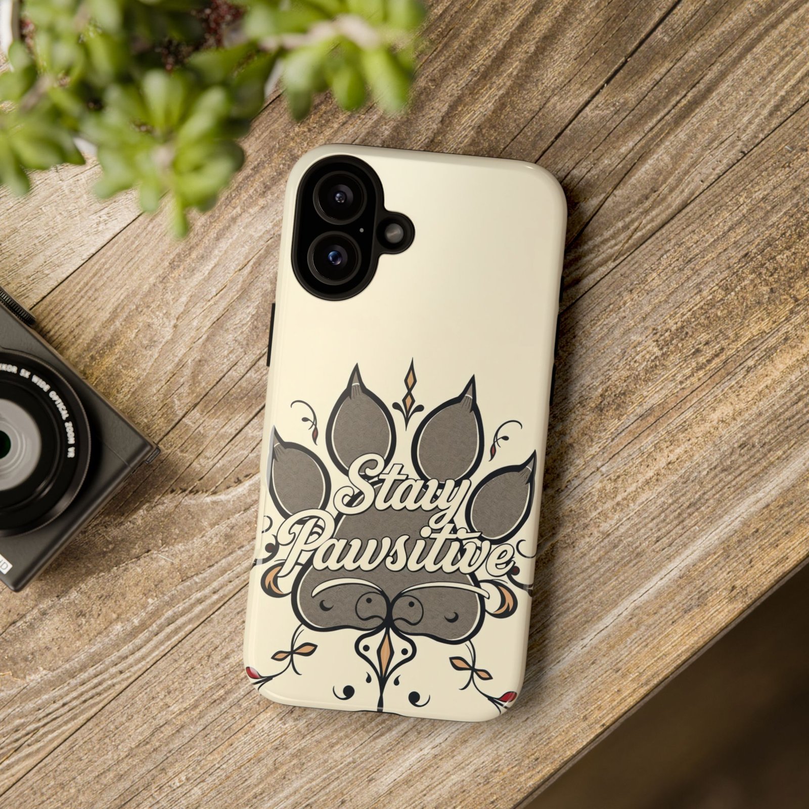 Stay Pawsitive Floral Paw Phone Case | Dog Lover Gift | Glossy Tough iPhone, Samsung & Pixel Cover - Image 119