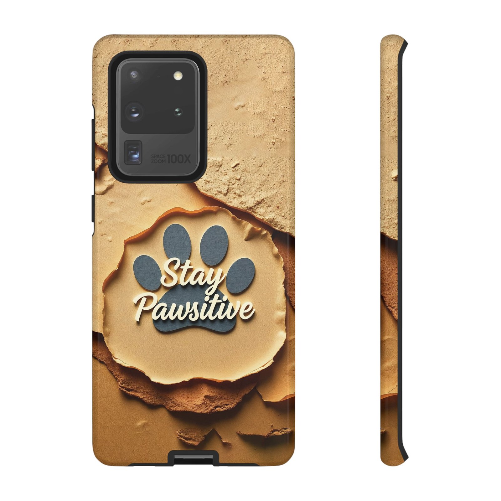 Stay Pawsitive Sand Paw Phone Case | Warm Earth-Tone Dog Lover Gift | Glossy Tough iPhone, Samsung & Pixel Cover - Image 13