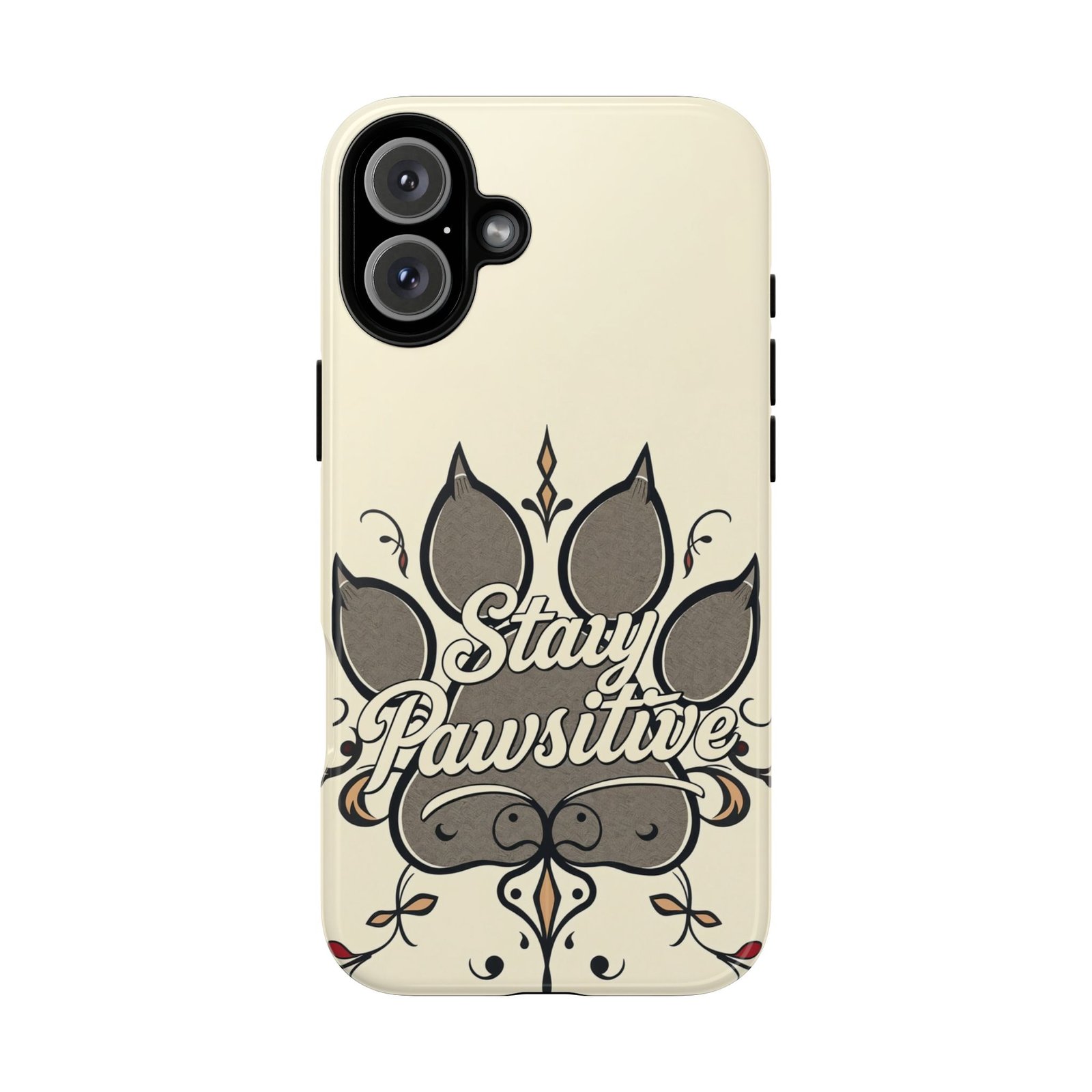 Stay Pawsitive Floral Paw Phone Case | Dog Lover Gift | Glossy Tough iPhone, Samsung & Pixel Cover - Image 116