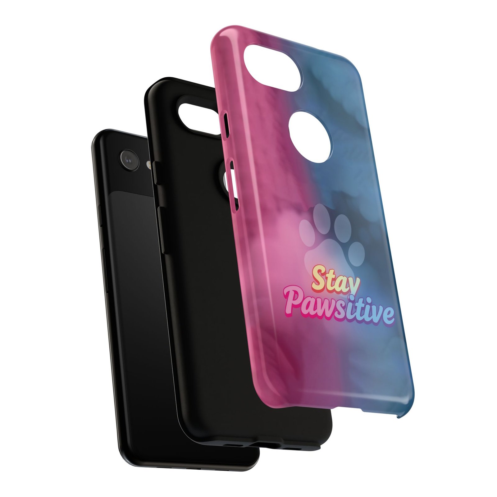 Stay Pawsitive Neon Paw Phone Case | Colorful Dog Lover Gift | Glossy Tough iPhone, Samsung & Pixel Cover - Image 148