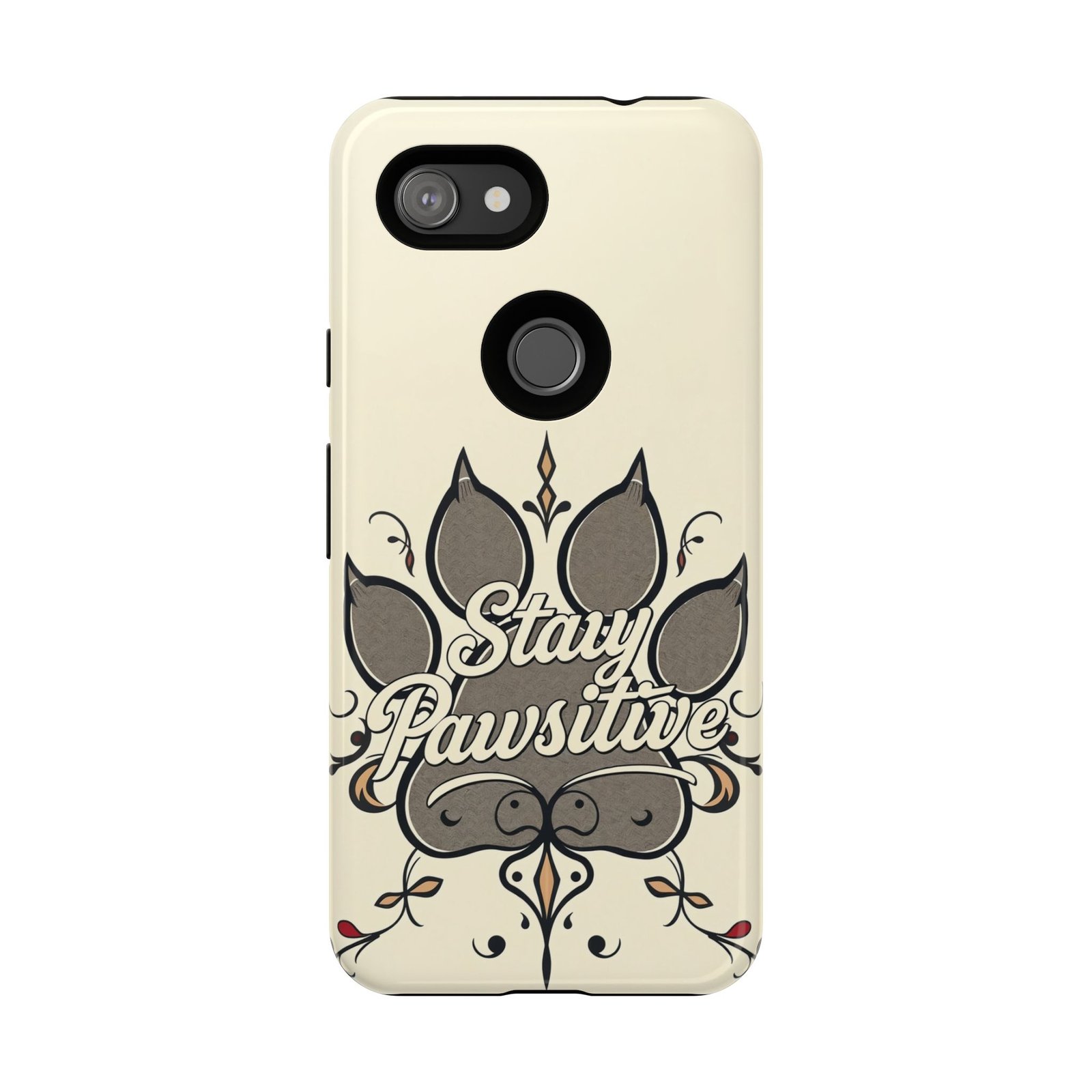 Stay Pawsitive Floral Paw Phone Case | Dog Lover Gift | Glossy Tough iPhone, Samsung & Pixel Cover - Image 146