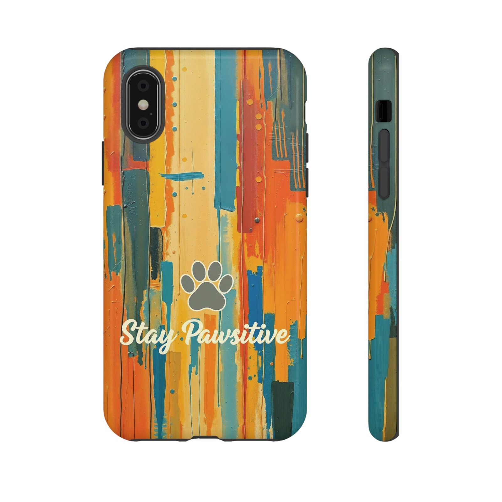 Stay Pawsitive Abstract Paw Phone Case | Dog Lover Gift | Glossy Tough iPhone, Samsung & Pixel Cover - Image 5