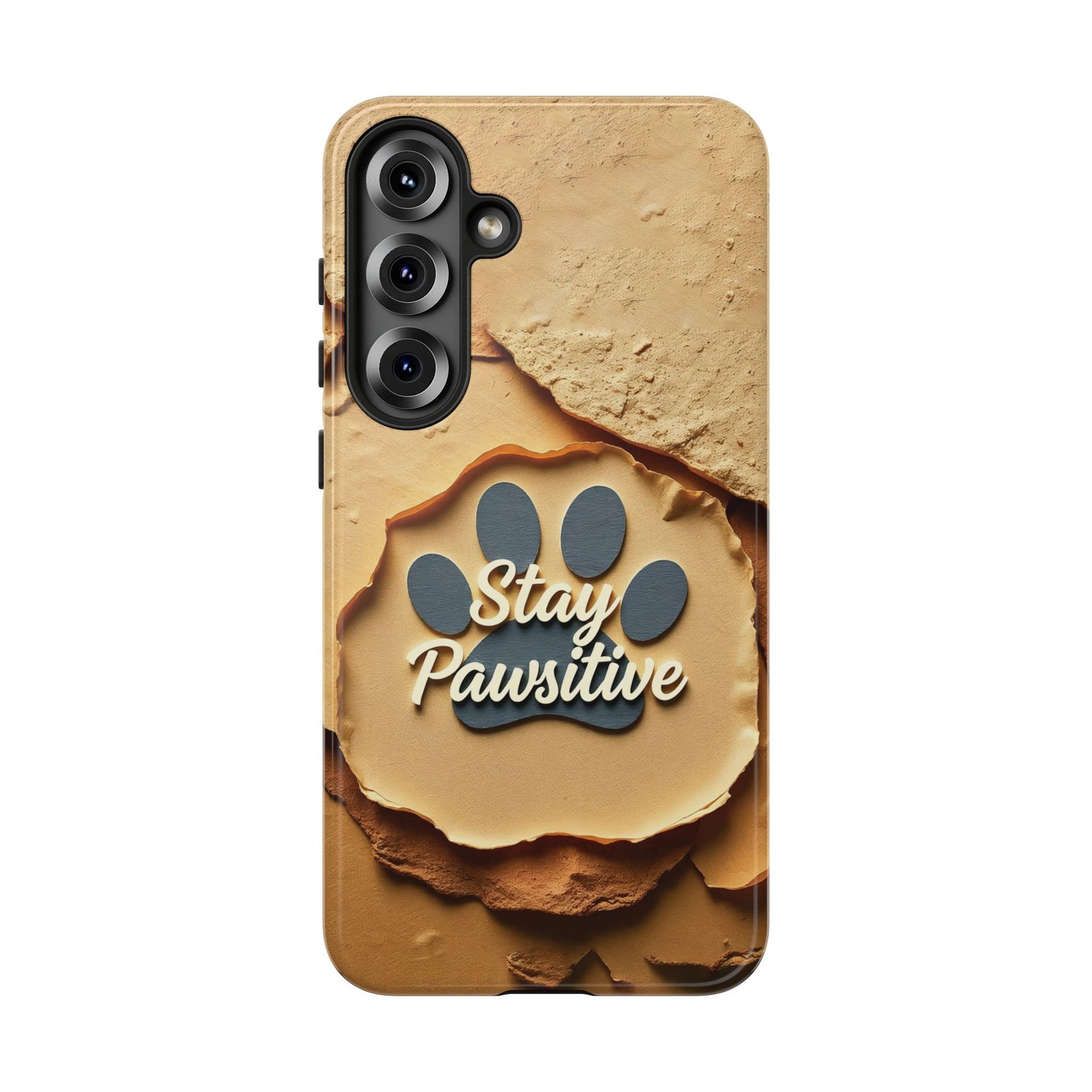 Stay Pawsitive Sand Paw Phone Case | Warm Earth-Tone Dog Lover Gift | Glossy Tough iPhone, Samsung & Pixel Cover - Image 163