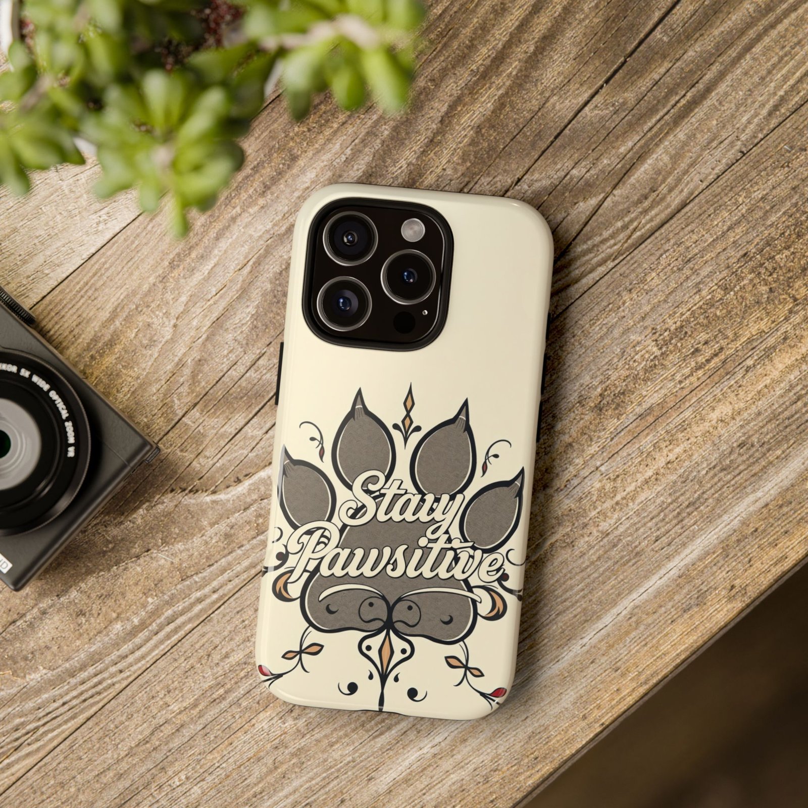 Stay Pawsitive Floral Paw Phone Case | Dog Lover Gift | Glossy Tough iPhone, Samsung & Pixel Cover - Image 123