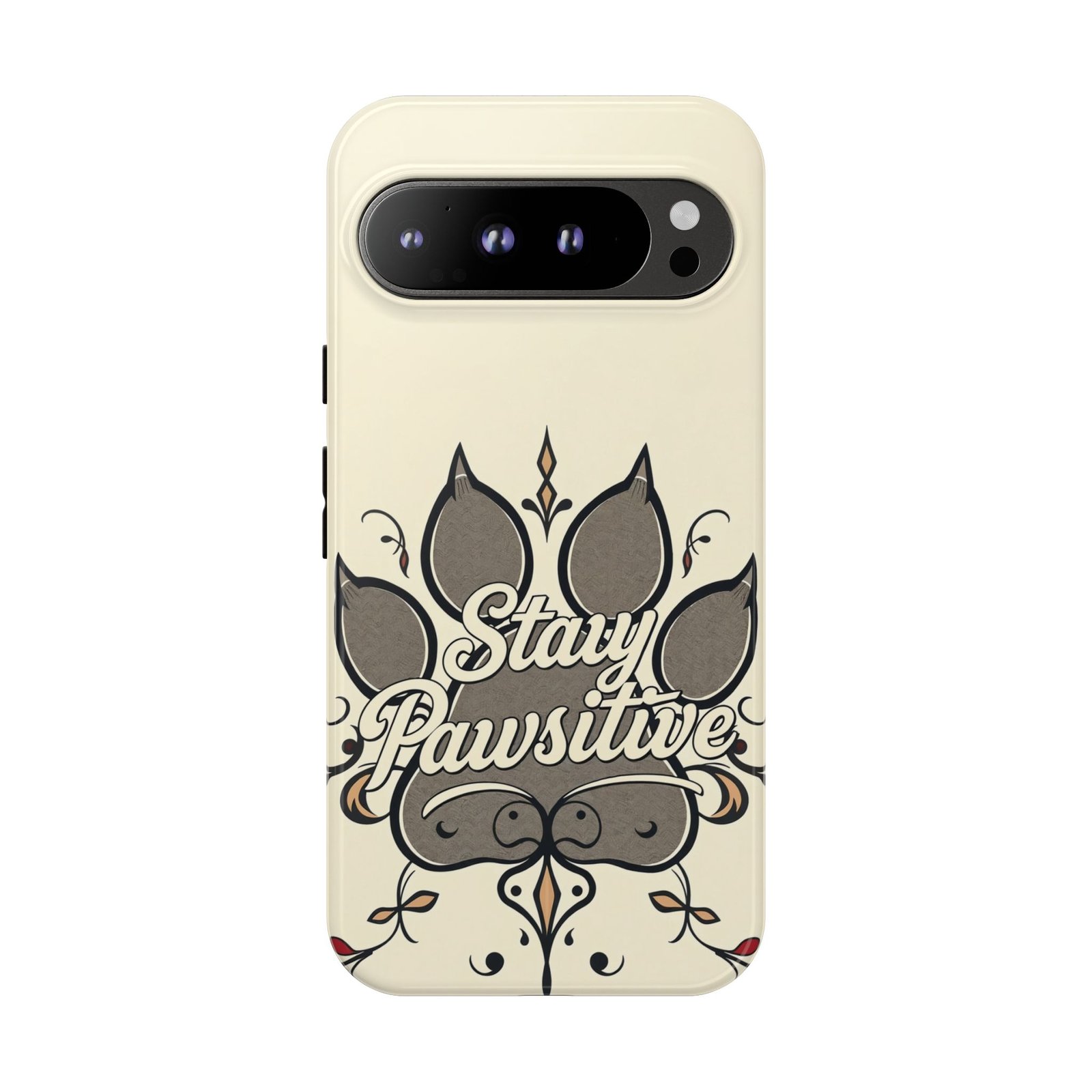 Stay Pawsitive Floral Paw Phone Case | Dog Lover Gift | Glossy Tough iPhone, Samsung & Pixel Cover - Image 134
