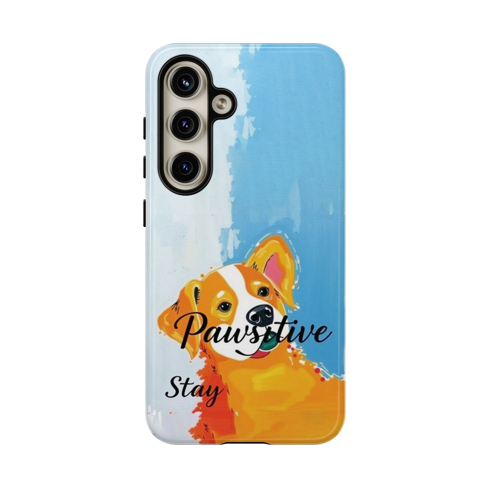 Stay Pawsitive Corgi Phone Case | Funny Dog Mom Gift, Cute Pet Lover iPhone & Samsung Cover | CleoCloudy™ Glossy Protective Case - Image 92