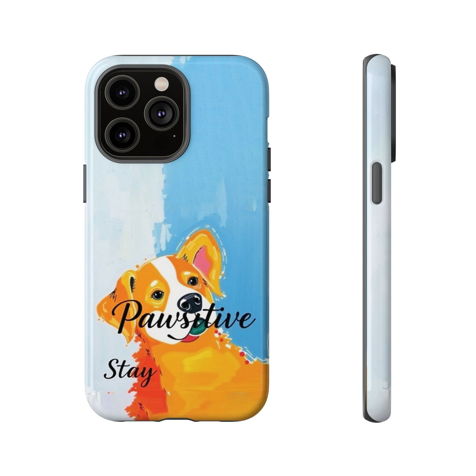 Stay Pawsitive Corgi Phone Case | Funny Dog Mom Gift, Cute Pet Lover iPhone & Samsung Cover | CleoCloudy™ Glossy Protective Case - Image 56