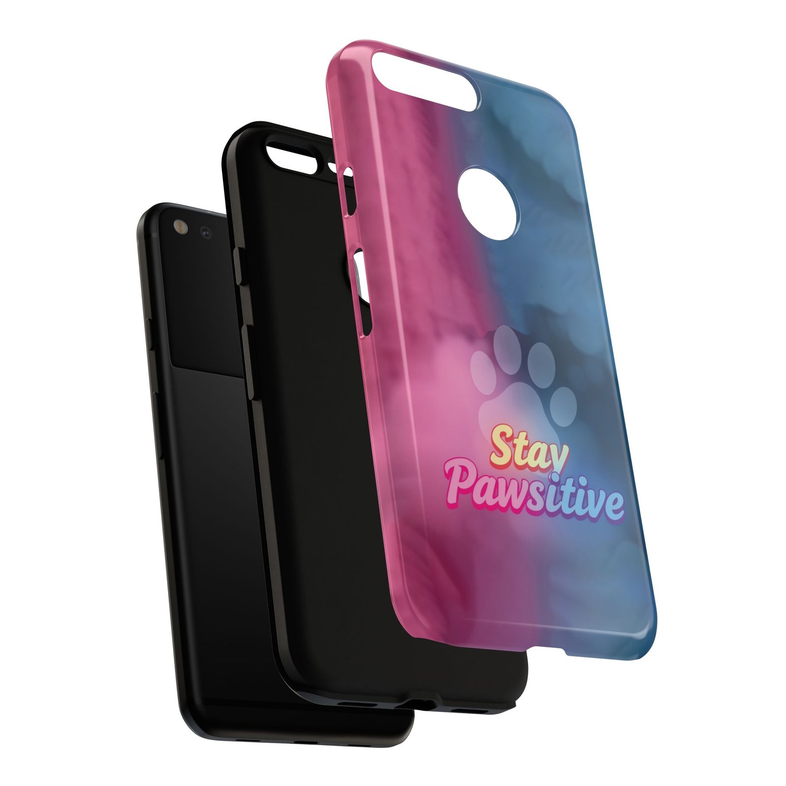 Stay Pawsitive Neon Paw Phone Case | Colorful Dog Lover Gift | Glossy Tough iPhone, Samsung & Pixel Cover - Image 157