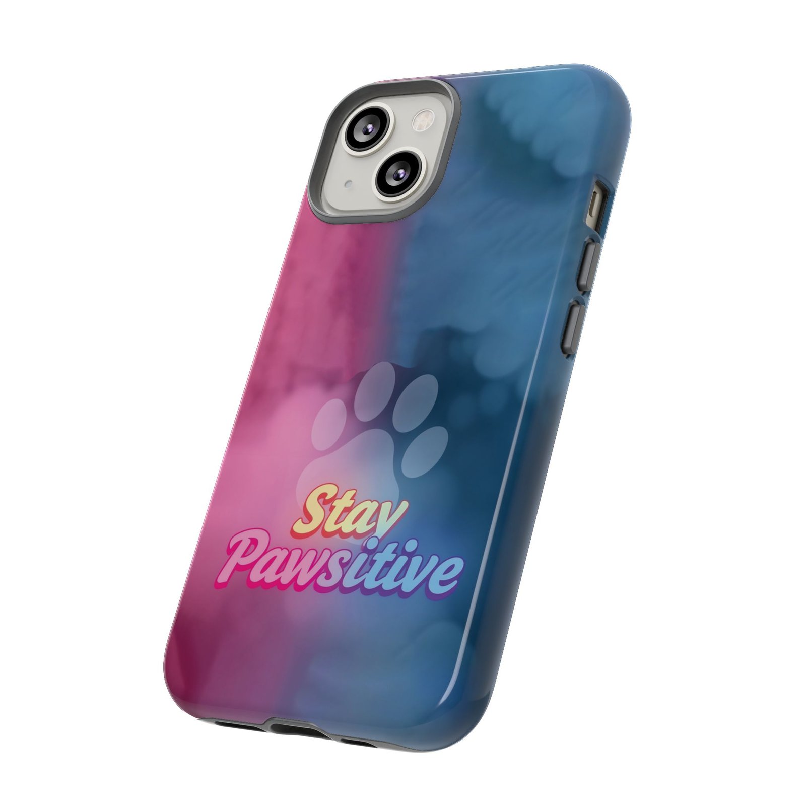 Stay Pawsitive Neon Paw Phone Case | Colorful Dog Lover Gift | Glossy Tough iPhone, Samsung & Pixel Cover - Image 45