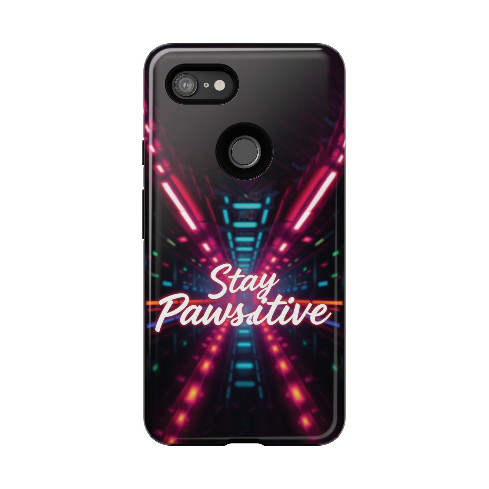 Stay Pawsitive Cyber Tunnel Phone Case | Futuristic Dog Lover Gift | Glossy Tough iPhone, Samsung & Pixel Cover - Image 143
