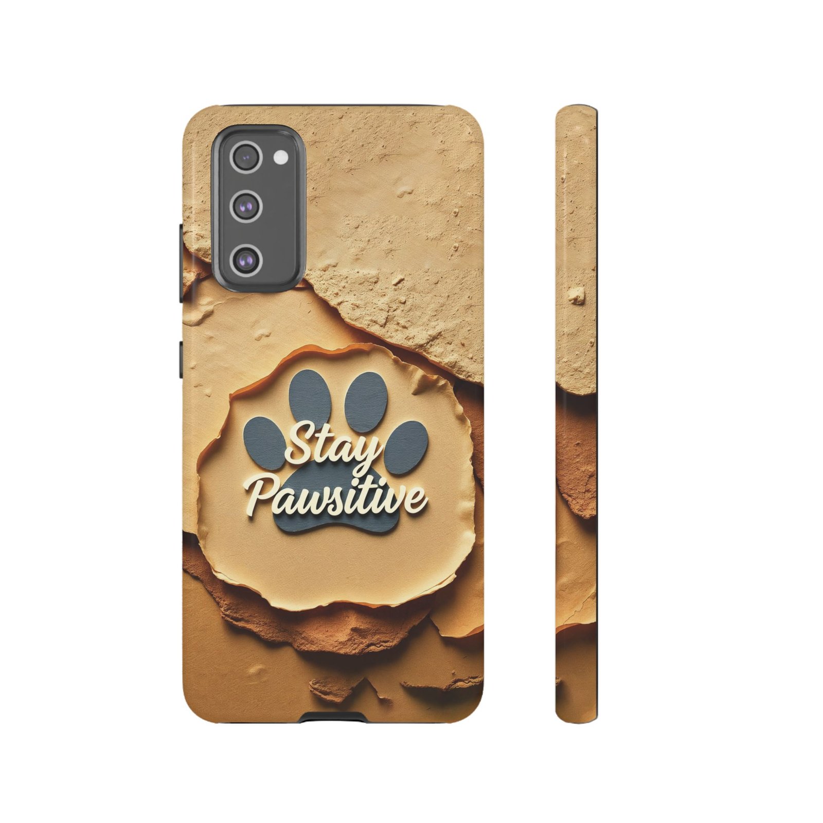 Stay Pawsitive Sand Paw Phone Case | Warm Earth-Tone Dog Lover Gift | Glossy Tough iPhone, Samsung & Pixel Cover - Image 35