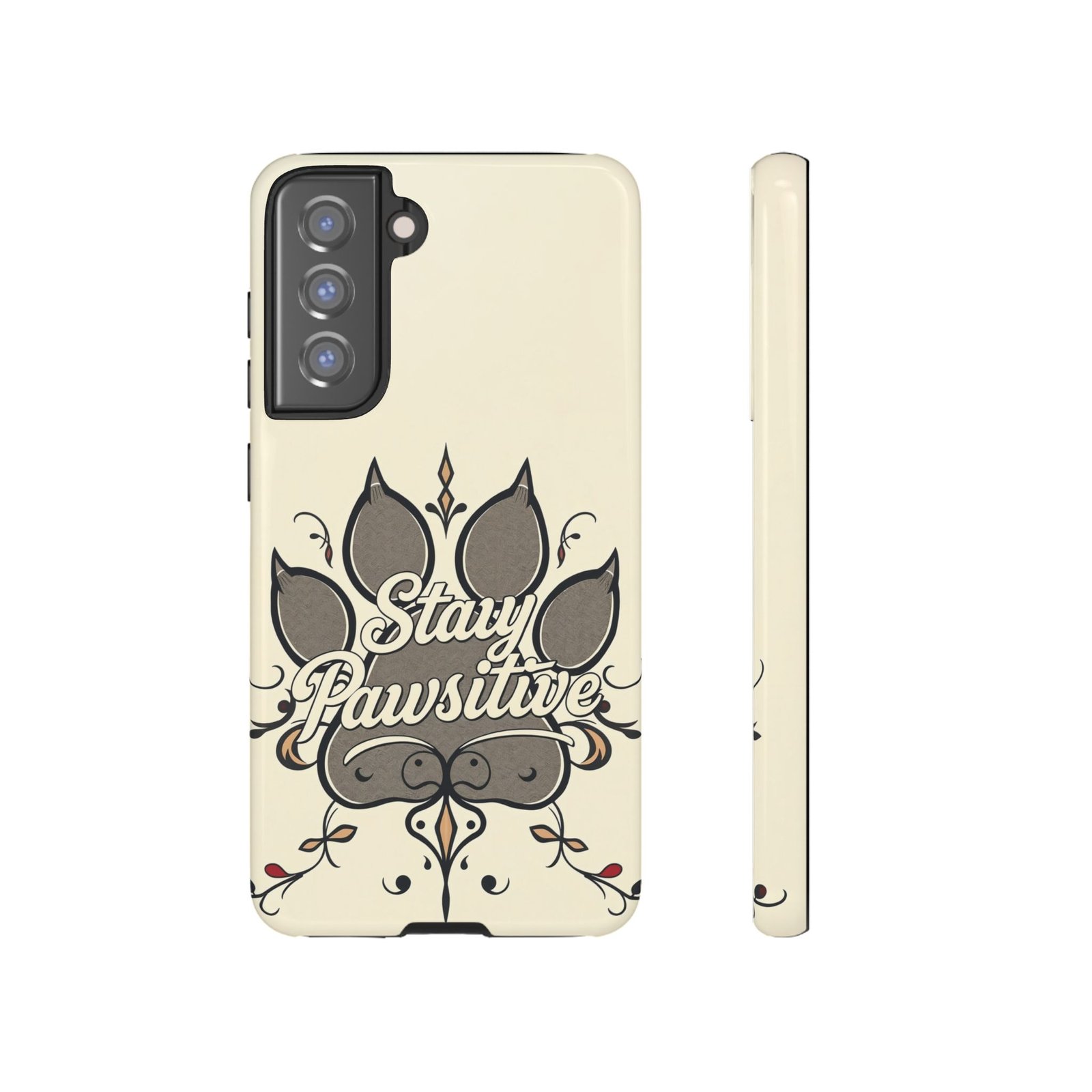 Stay Pawsitive Floral Paw Phone Case | Dog Lover Gift | Glossy Tough iPhone, Samsung & Pixel Cover - Image 36