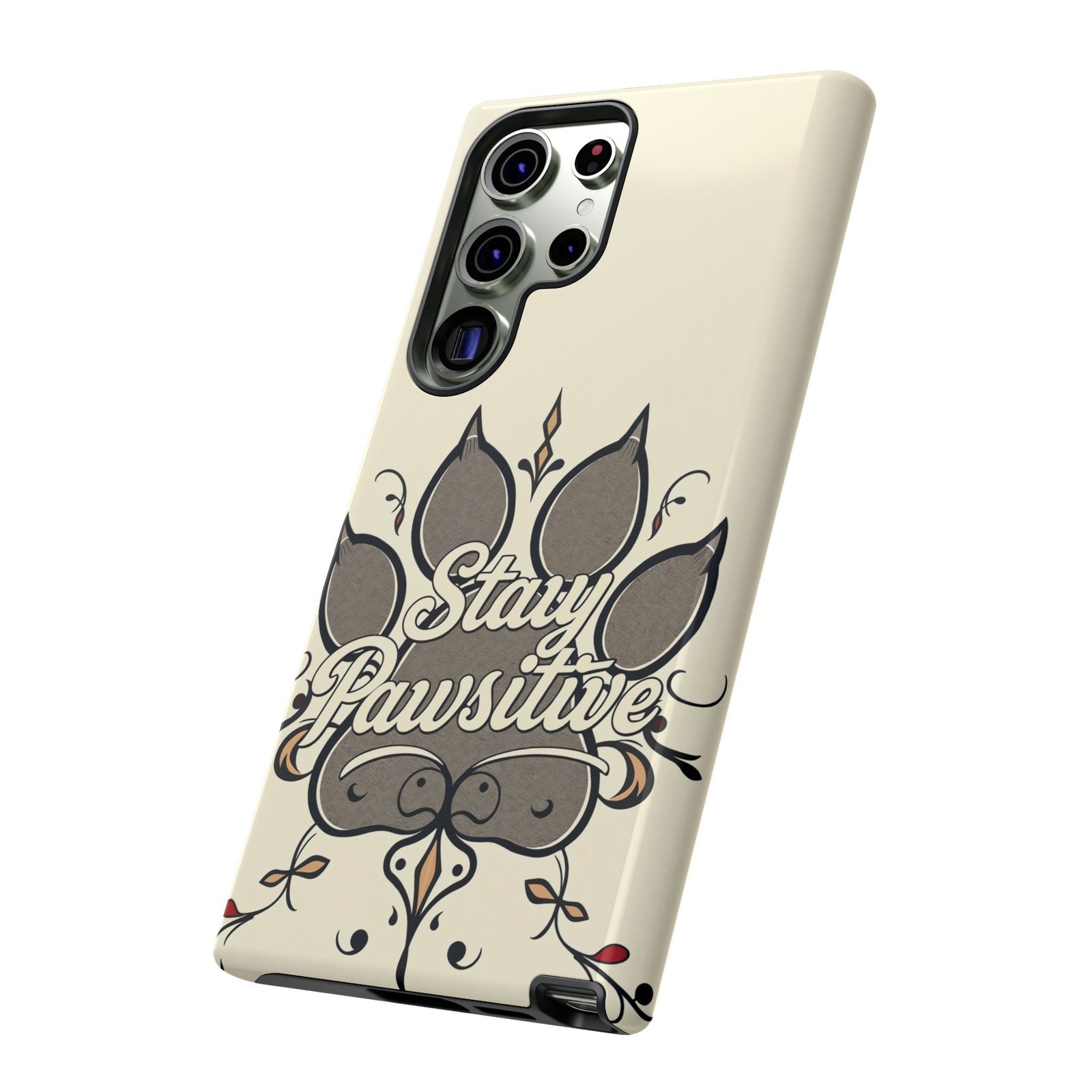 Stay Pawsitive Floral Paw Phone Case | Dog Lover Gift | Glossy Tough iPhone, Samsung & Pixel Cover - Image 69