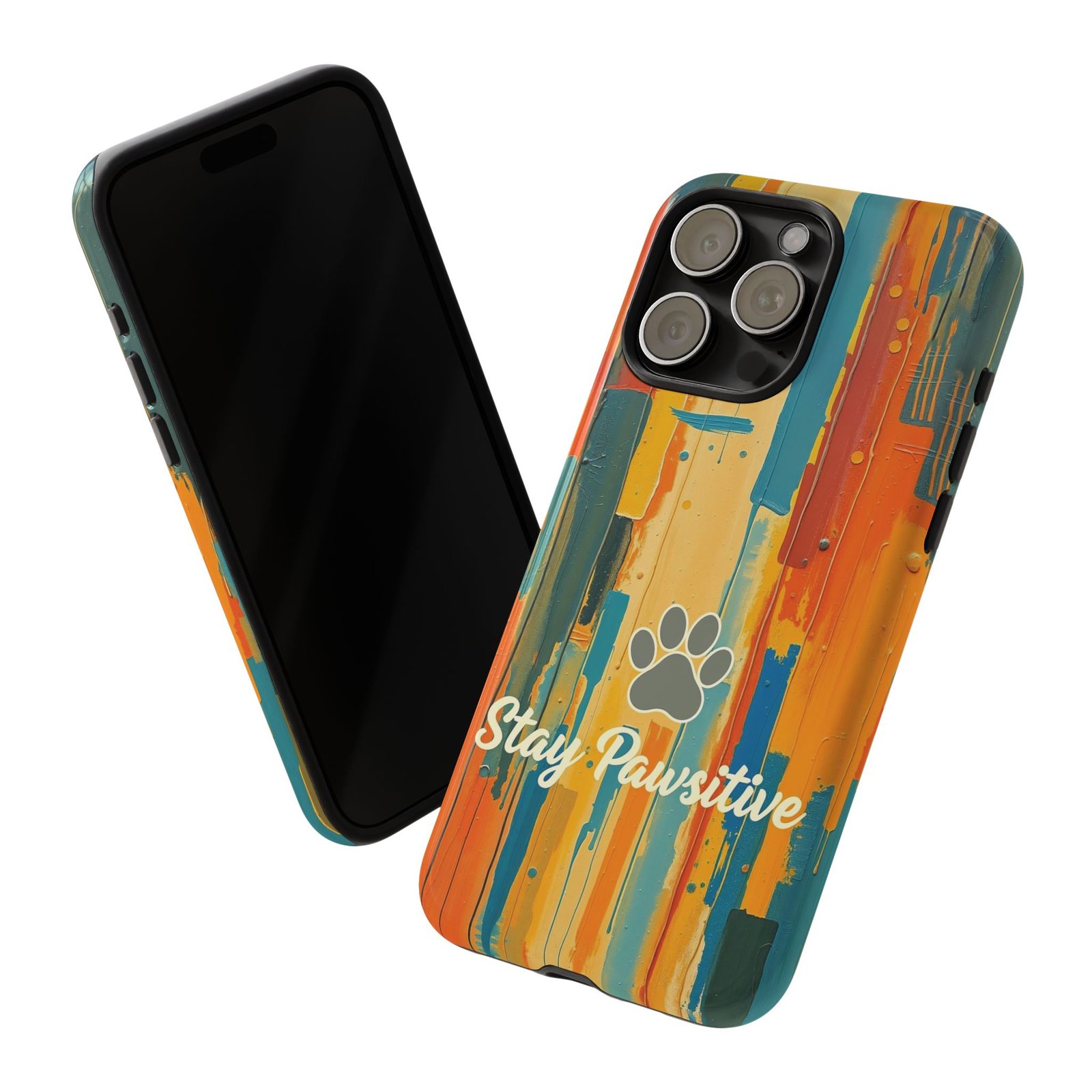 Stay Pawsitive Abstract Paw Phone Case | Dog Lover Gift | Glossy Tough iPhone, Samsung & Pixel Cover - Image 90