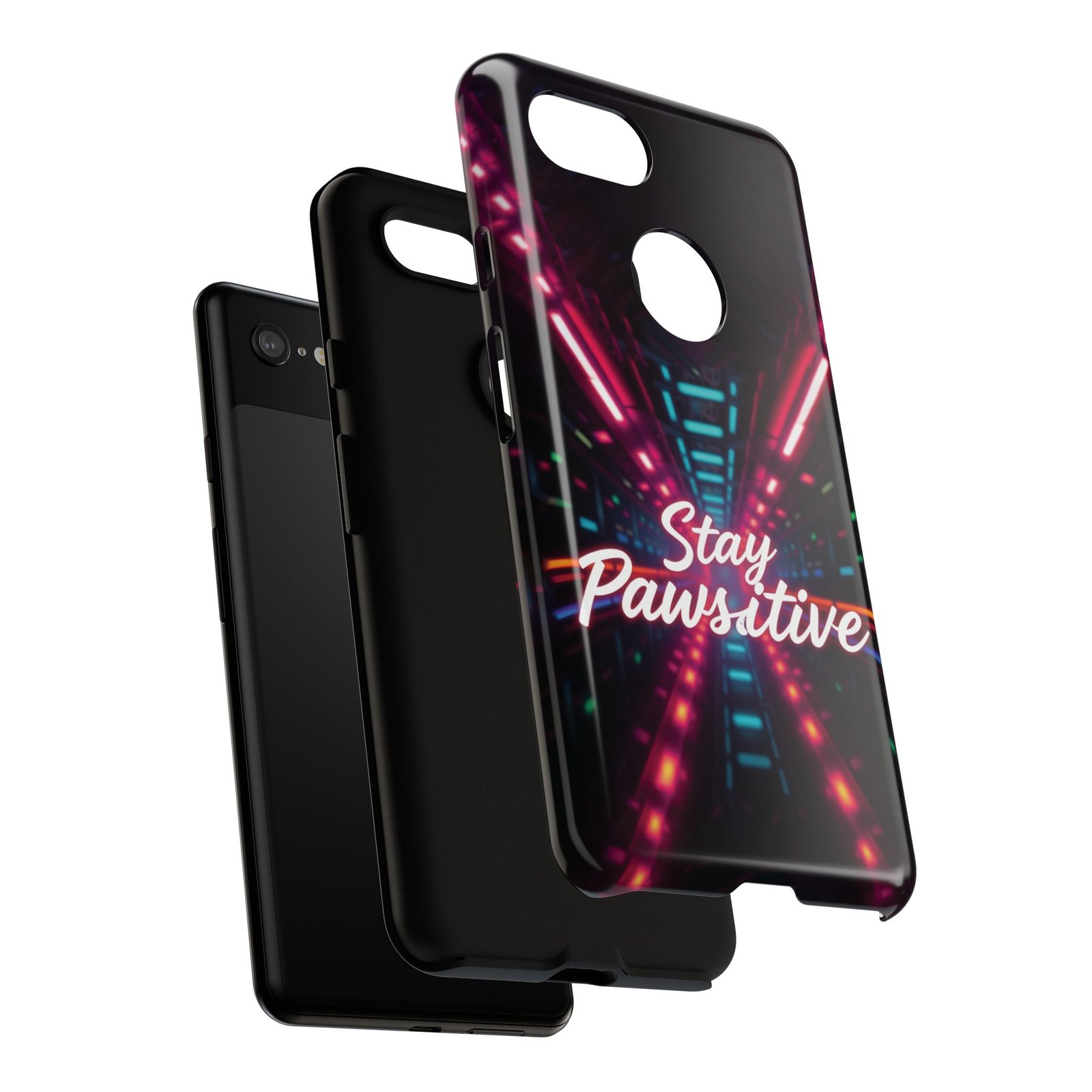 Stay Pawsitive Cyber Tunnel Phone Case | Futuristic Dog Lover Gift | Glossy Tough iPhone, Samsung & Pixel Cover - Image 145