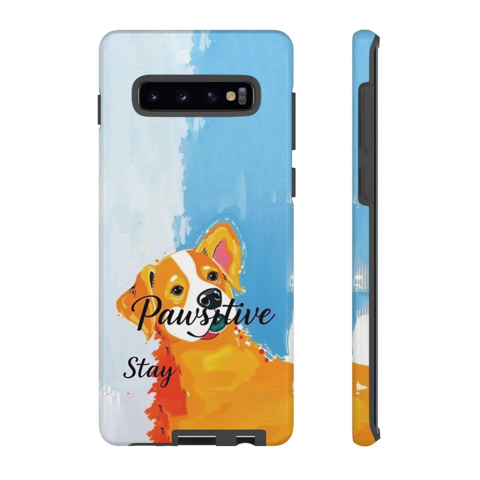 Stay Pawsitive Corgi Phone Case | Funny Dog Mom Gift, Cute Pet Lover iPhone & Samsung Cover | CleoCloudy™ Glossy Protective Case - Image 8