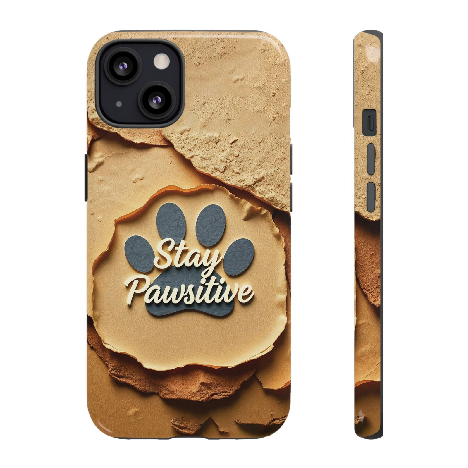 Stay Pawsitive Sand Paw Phone Case | Warm Earth-Tone Dog Lover Gift | Glossy Tough iPhone, Samsung & Pixel Cover - Image 19