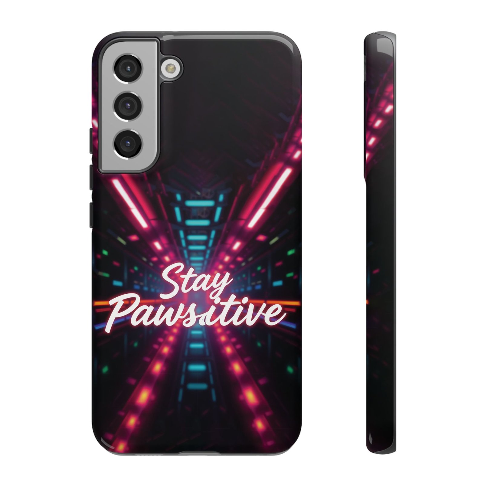 Stay Pawsitive Cyber Tunnel Phone Case | Futuristic Dog Lover Gift | Glossy Tough iPhone, Samsung & Pixel Cover - Image 40