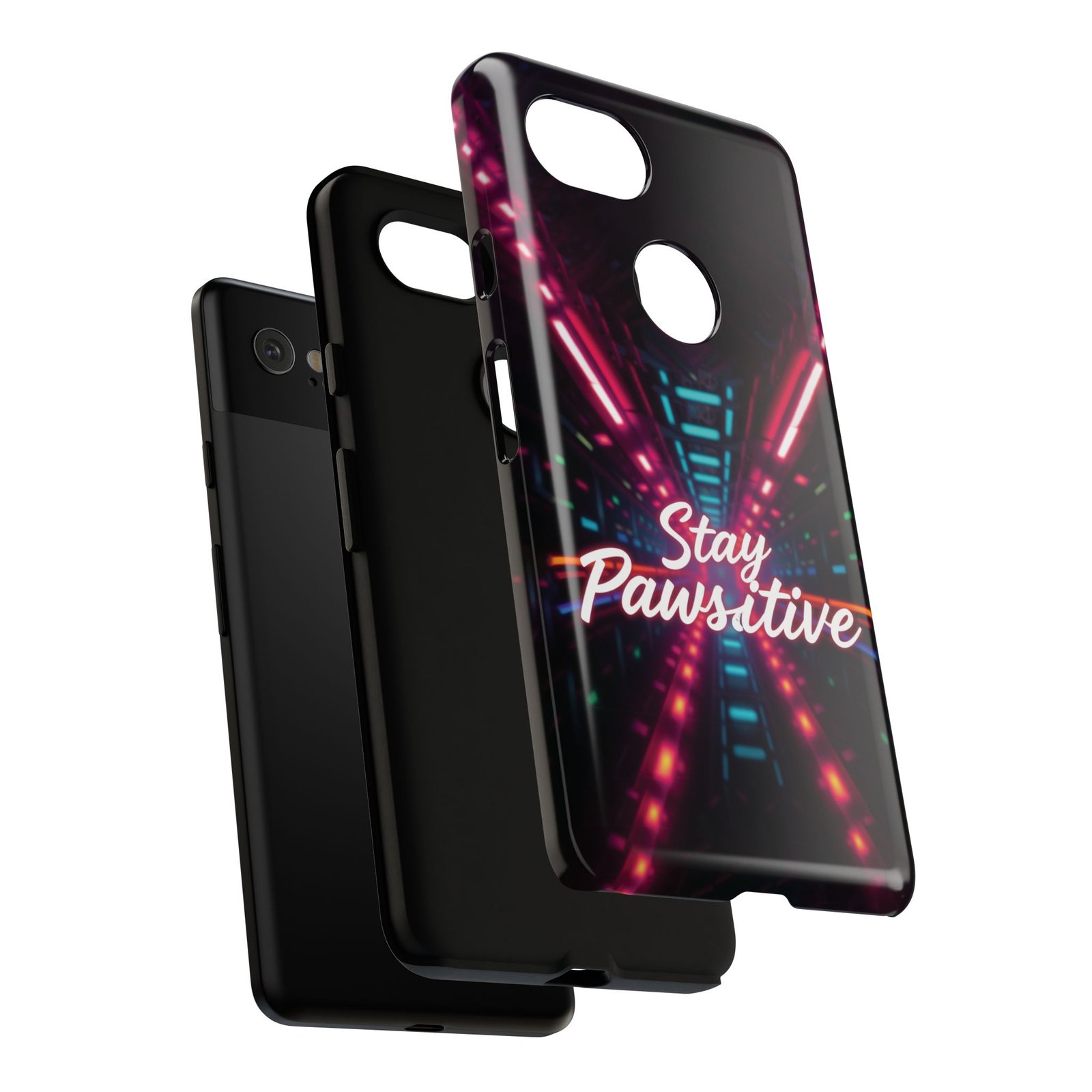 Stay Pawsitive Cyber Tunnel Phone Case | Futuristic Dog Lover Gift | Glossy Tough iPhone, Samsung & Pixel Cover - Image 142