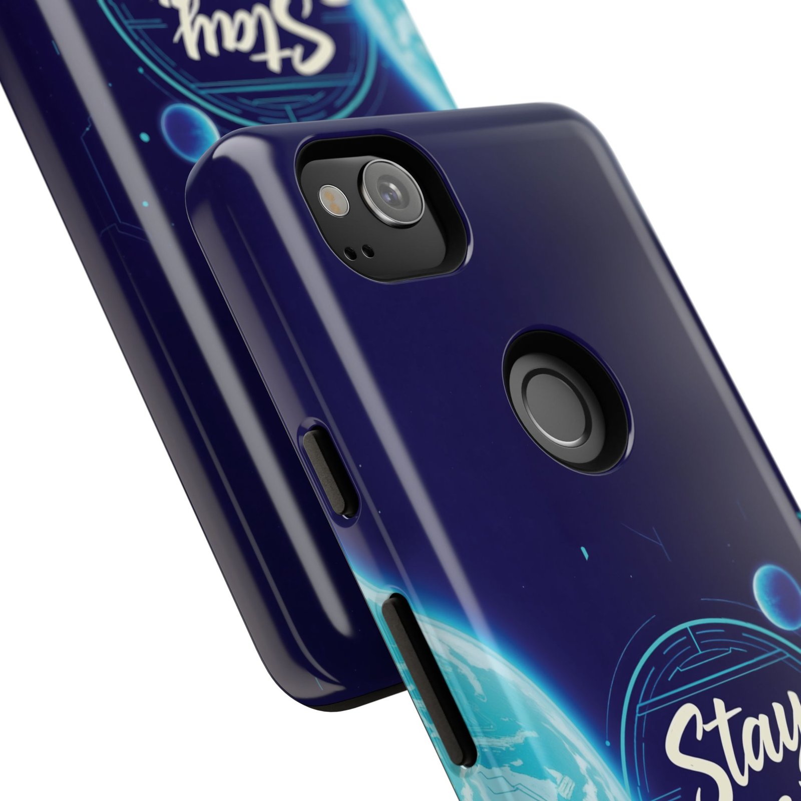 Stay Pawsitive Planet Phone Case | Cyber Paws Collection by CleoCloudy™ | Glossy Tough iPhone, Samsung & Pixel Cover - Image 138