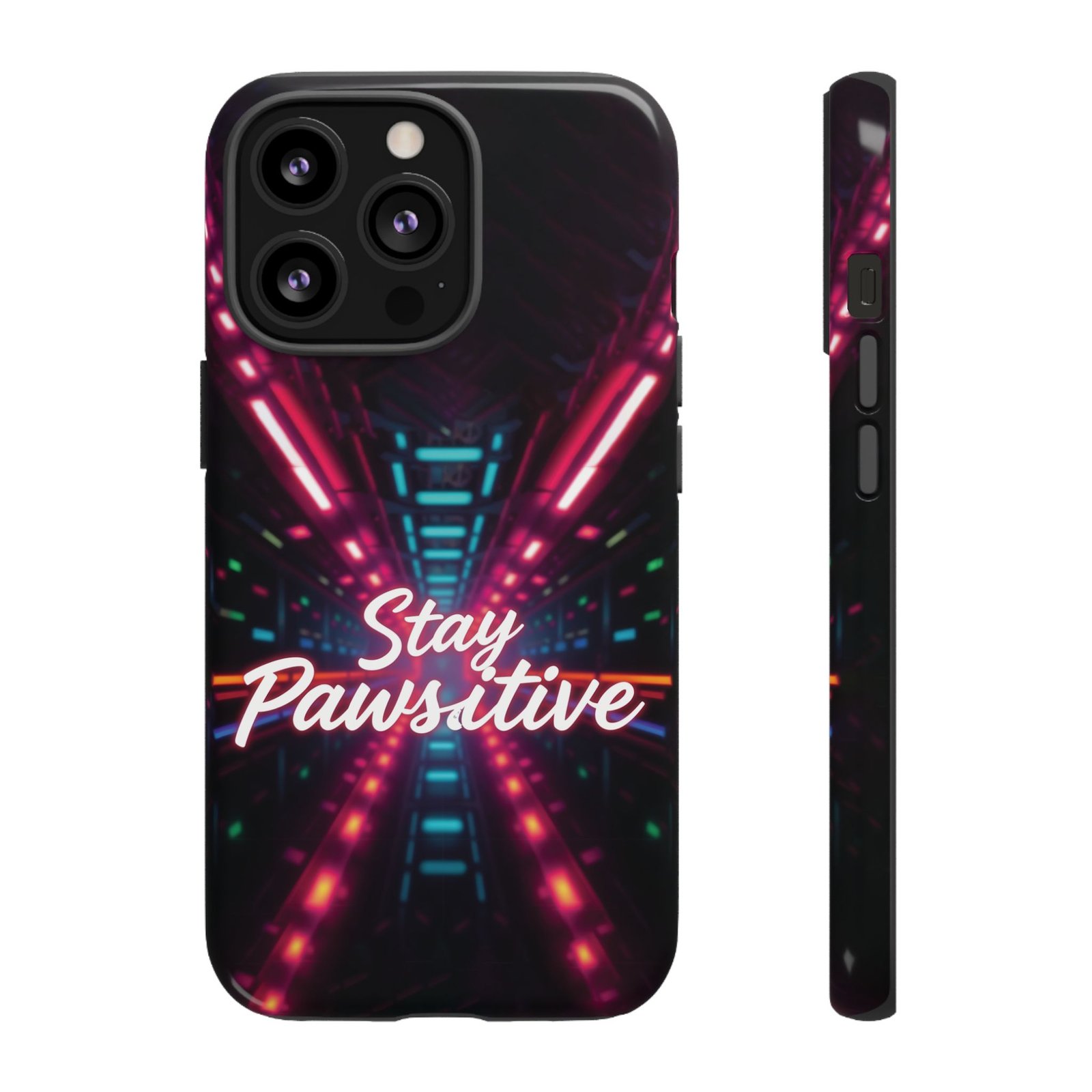 Stay Pawsitive Cyber Tunnel Phone Case | Futuristic Dog Lover Gift | Glossy Tough iPhone, Samsung & Pixel Cover - Image 22