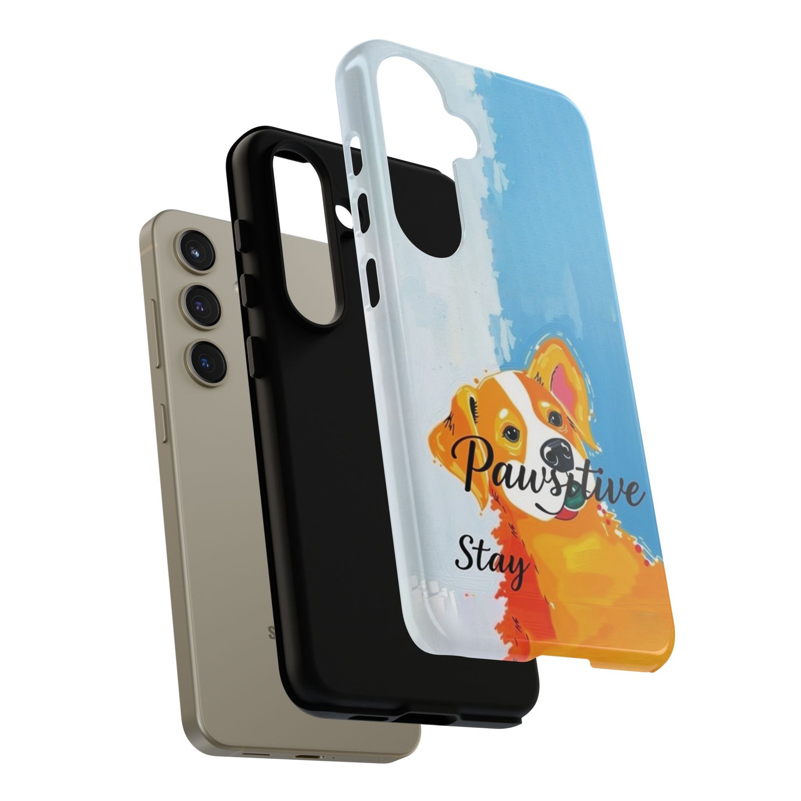 Stay Pawsitive Corgi Phone Case | Funny Dog Mom Gift, Cute Pet Lover iPhone & Samsung Cover | CleoCloudy™ Glossy Protective Case - Image 95