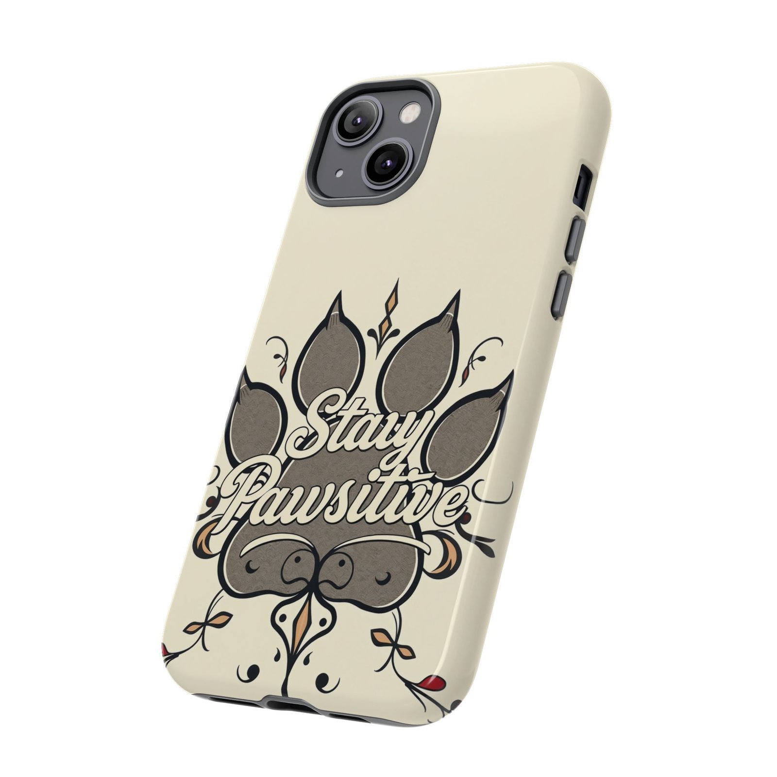 Stay Pawsitive Floral Paw Phone Case | Dog Lover Gift | Glossy Tough iPhone, Samsung & Pixel Cover - Image 53