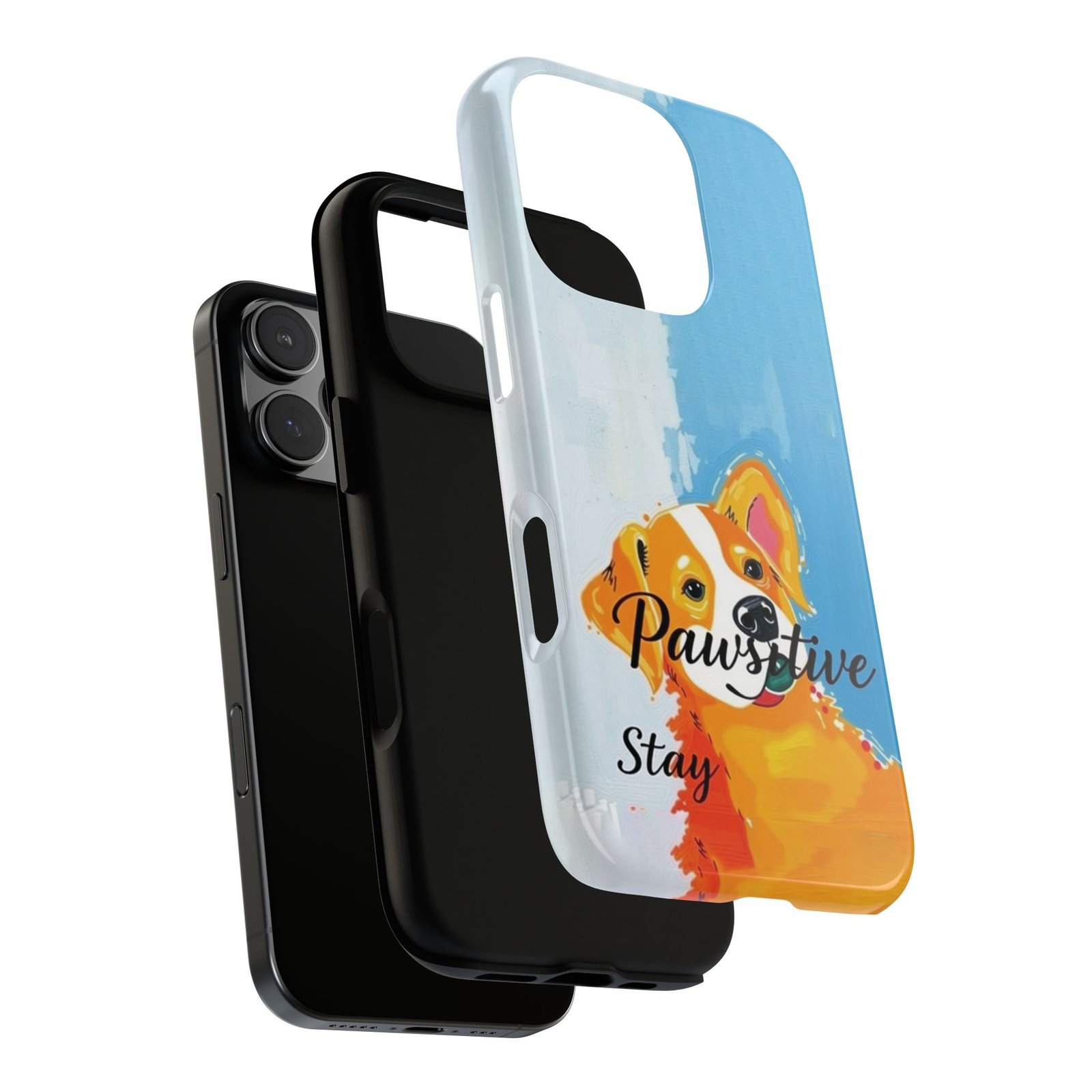 Stay Pawsitive Corgi Phone Case | Funny Dog Mom Gift, Cute Pet Lover iPhone & Samsung Cover | CleoCloudy™ Glossy Protective Case - Image 122