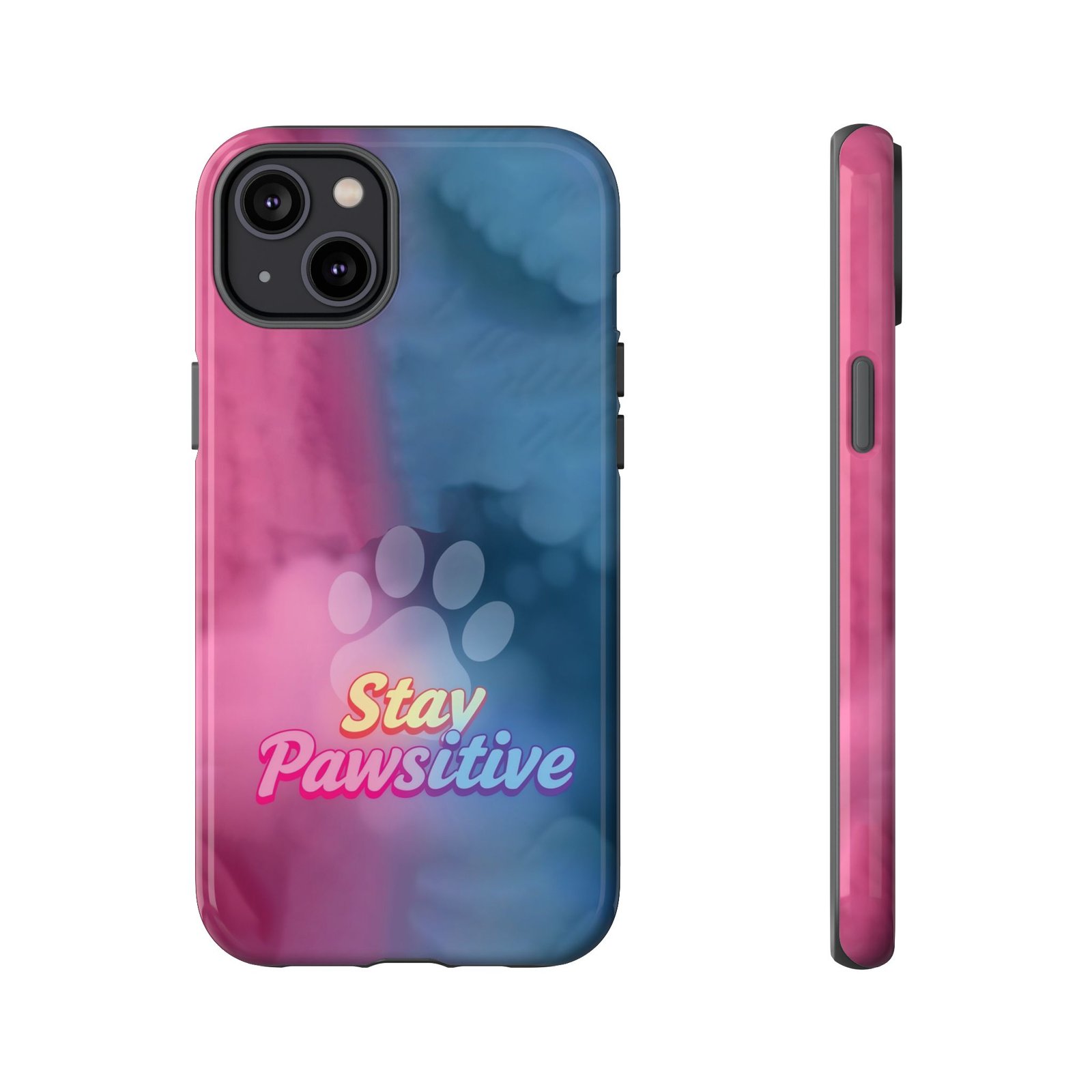 Stay Pawsitive Neon Paw Phone Case | Colorful Dog Lover Gift | Glossy Tough iPhone, Samsung & Pixel Cover - Image 52