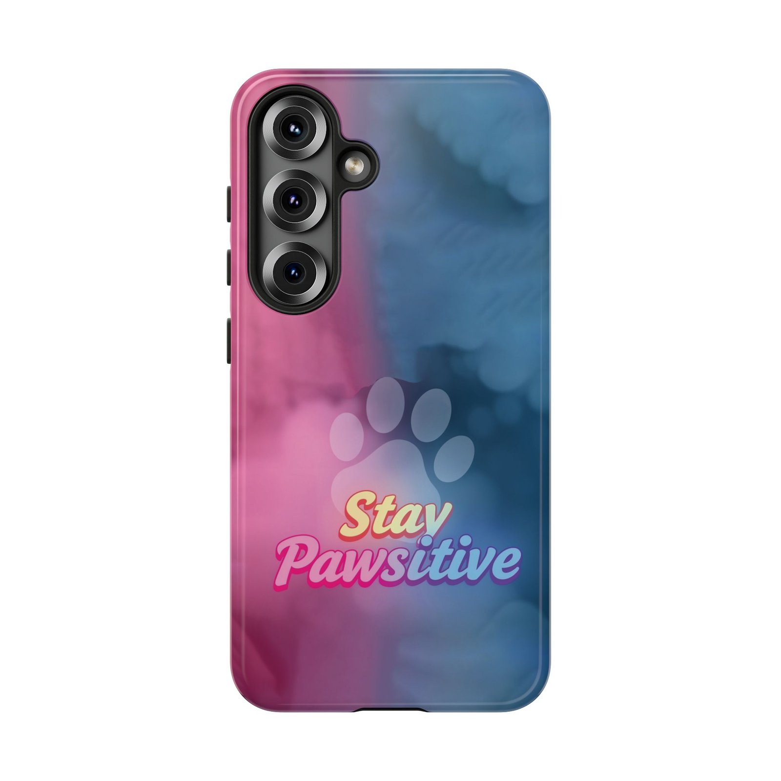 Stay Pawsitive Neon Paw Phone Case | Colorful Dog Lover Gift | Glossy Tough iPhone, Samsung & Pixel Cover - Image 158