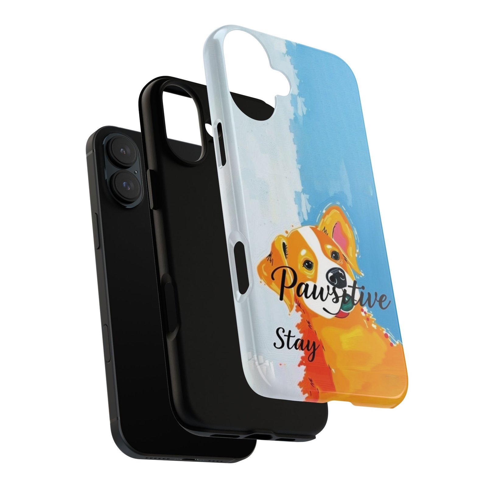 Stay Pawsitive Corgi Phone Case | Funny Dog Mom Gift, Cute Pet Lover iPhone & Samsung Cover | CleoCloudy™ Glossy Protective Case - Image 118