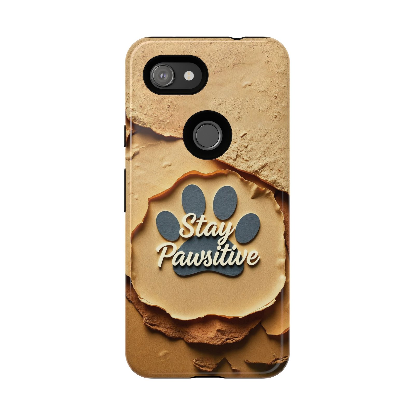 Stay Pawsitive Sand Paw Phone Case | Warm Earth-Tone Dog Lover Gift | Glossy Tough iPhone, Samsung & Pixel Cover - Image 147